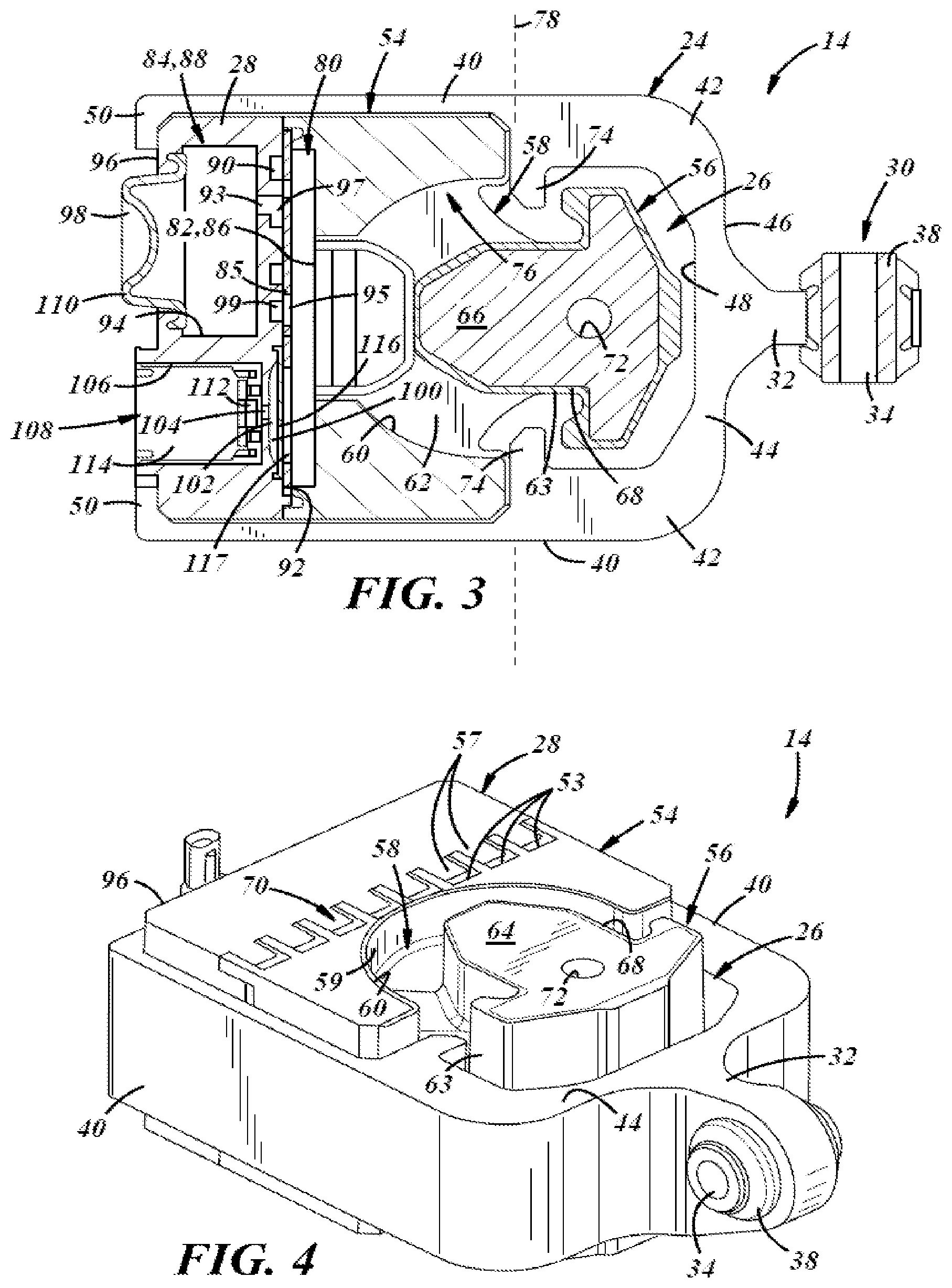 Patent US11841059 Figure 2 – Hydraulic powertrain component mount with variable stiffness