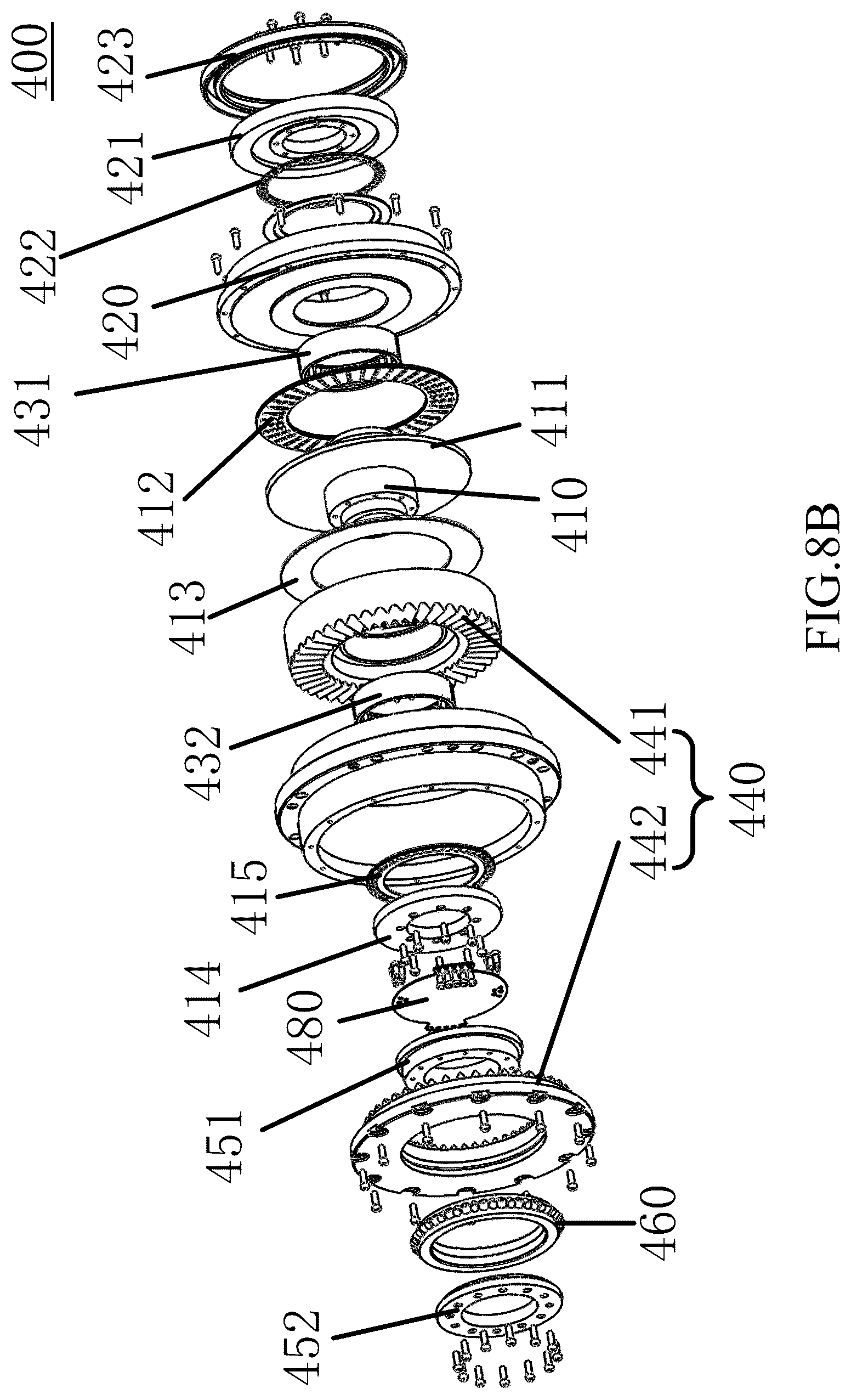 Patent US11841072 Figure 13 – Transverse cycloidal-pin gear pair and nutation deceleration device