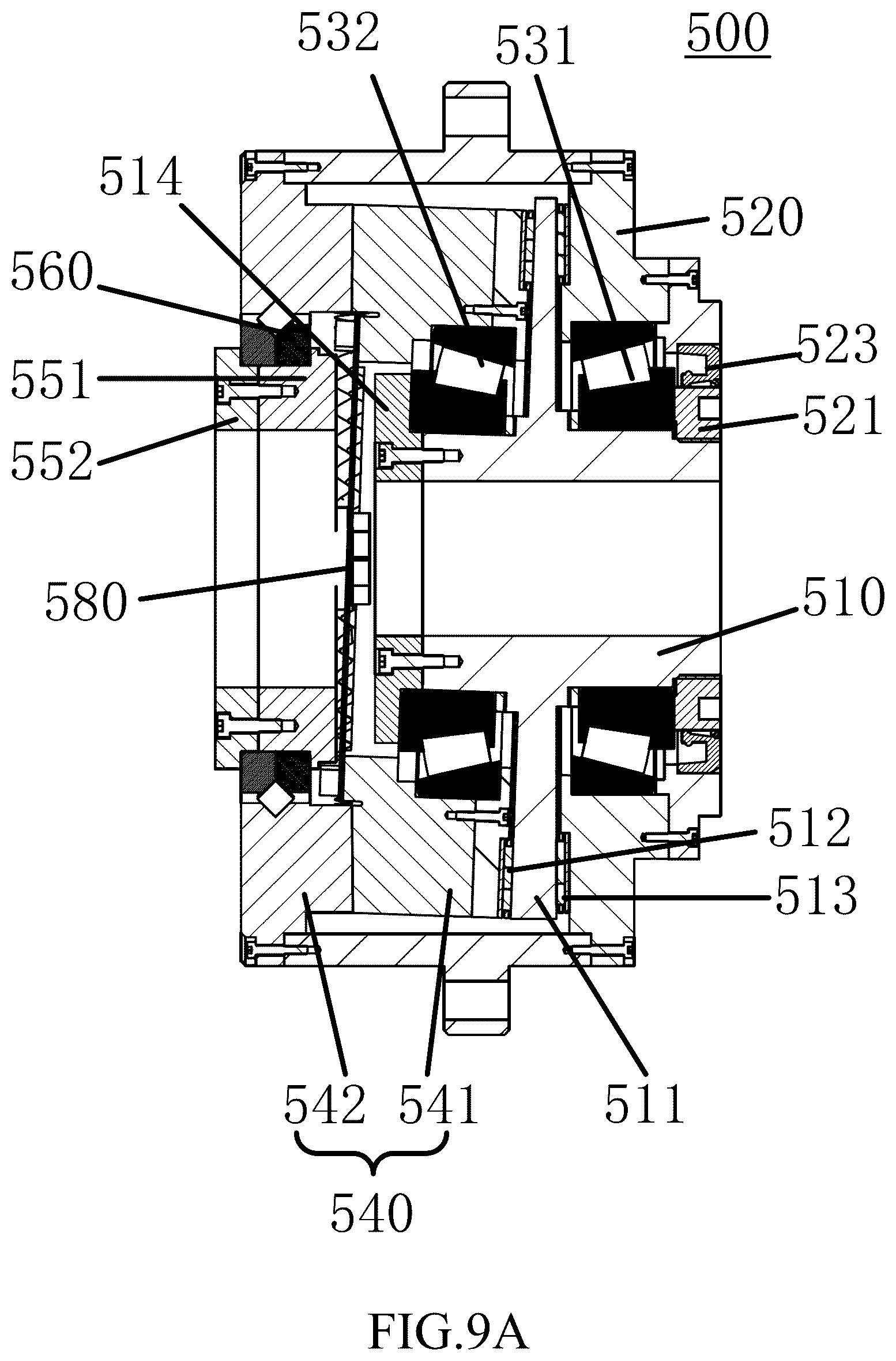 Patent US11841072 Figure 14 – Transverse cycloidal-pin gear pair and nutation deceleration device