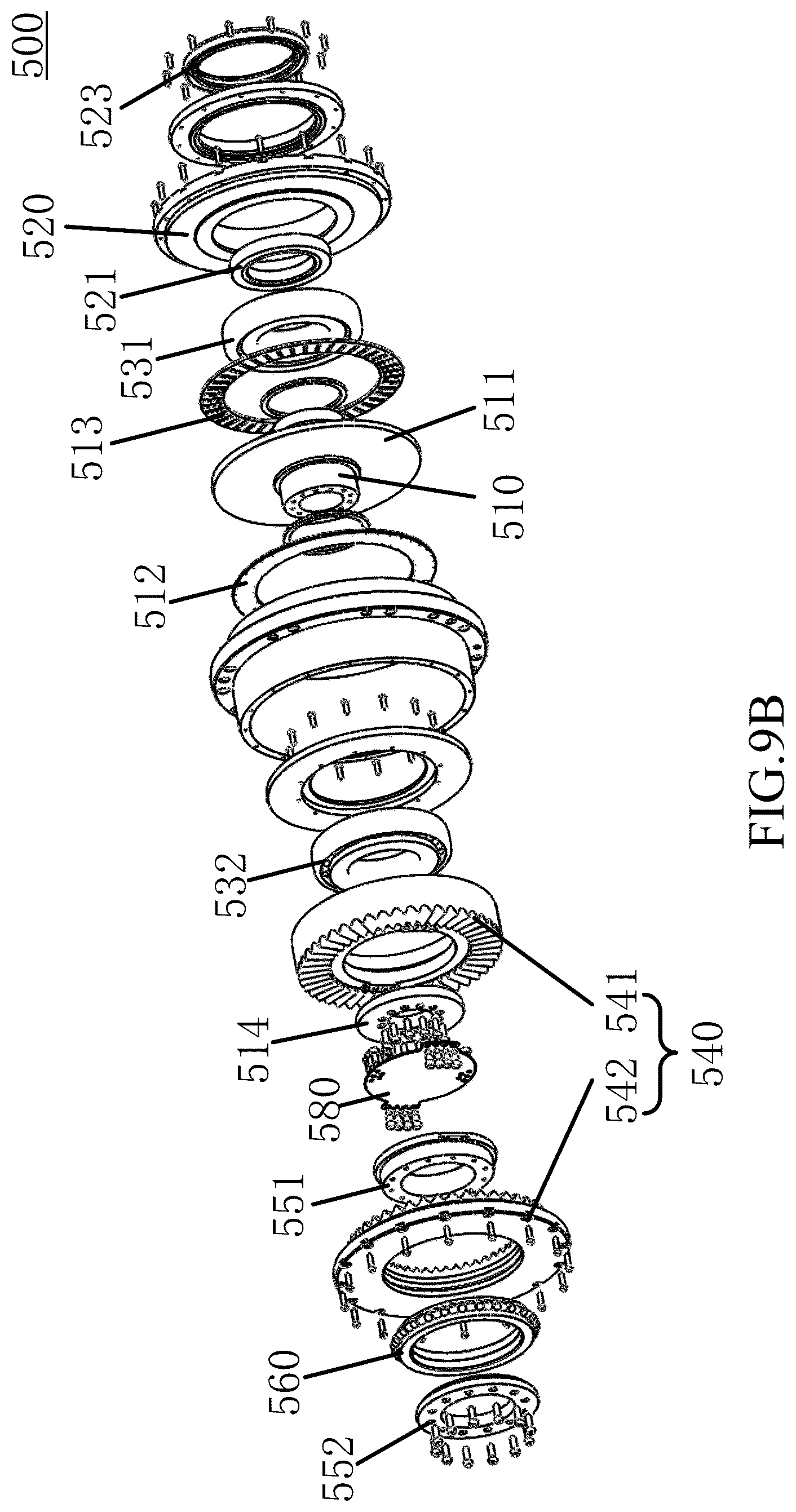 Patent US11841072 Figure 15 – Transverse cycloidal-pin gear pair and nutation deceleration device