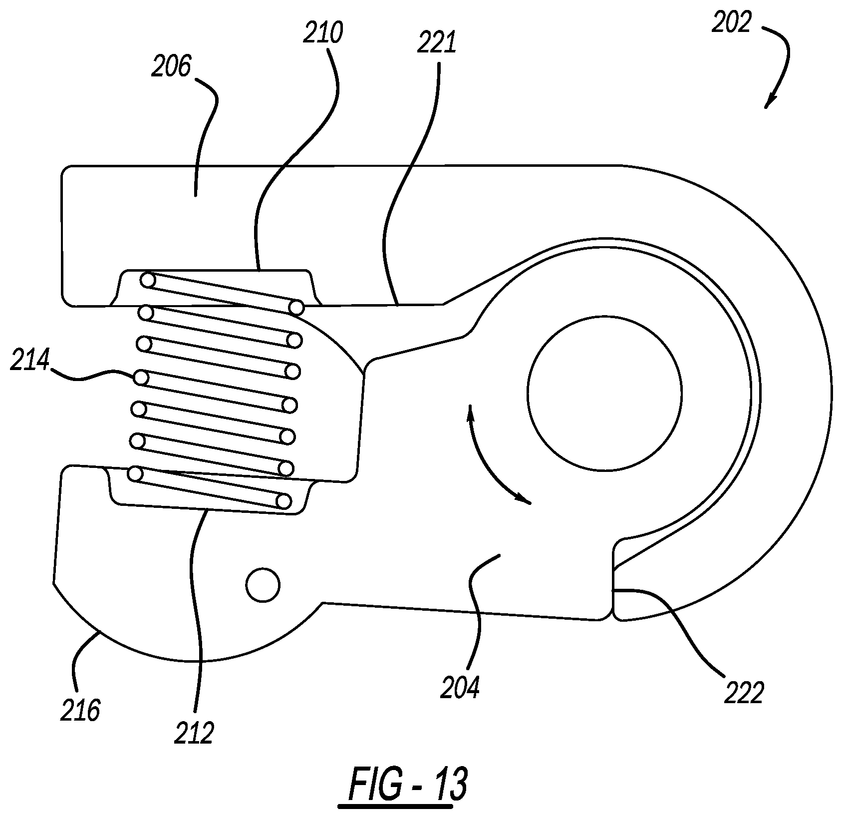 Patent US11841082 Figure 13 – Solenoid actuated locking pawl with compliance mechanism