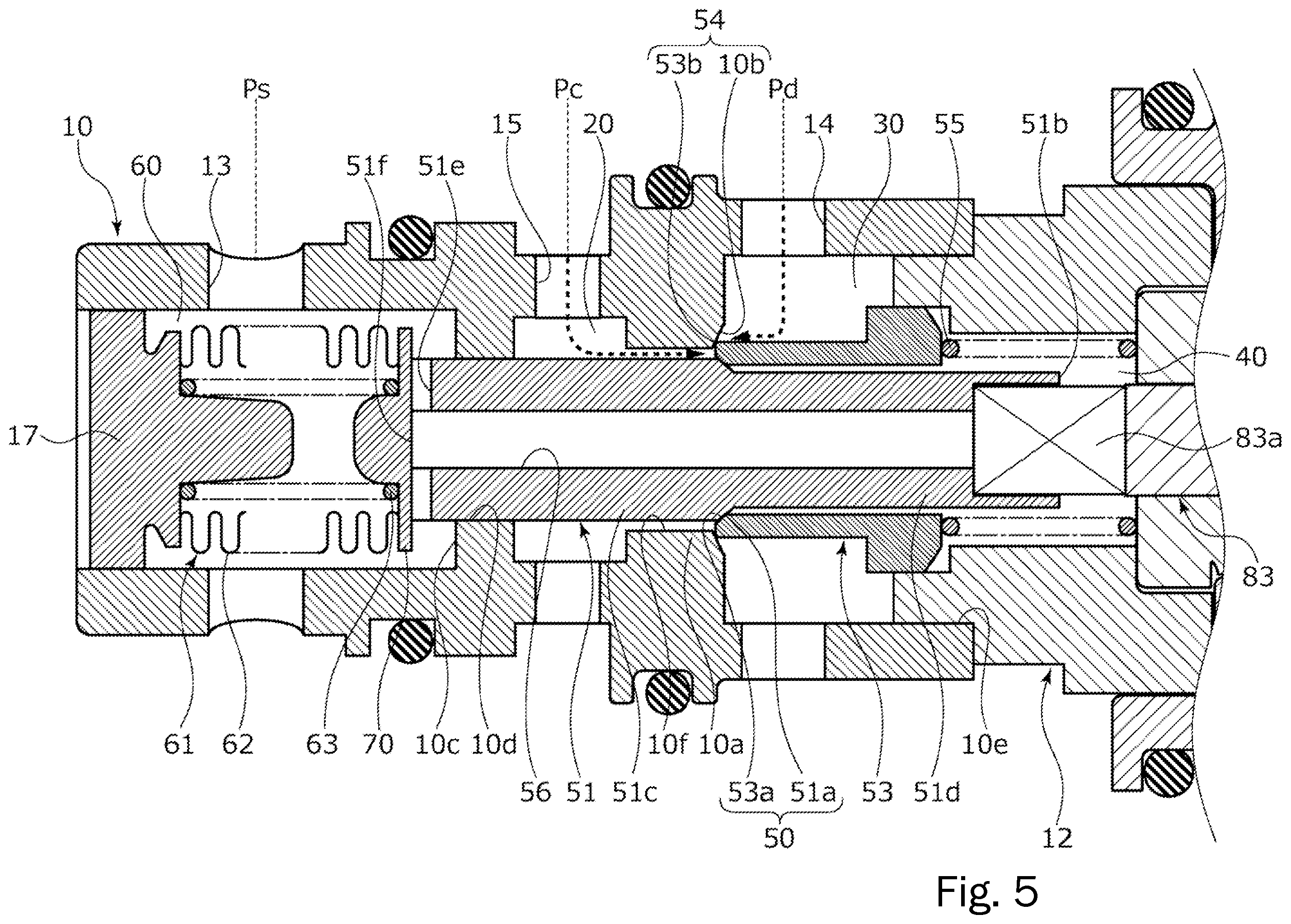 Patent US11841090 Figure 5 – Capacity control valve