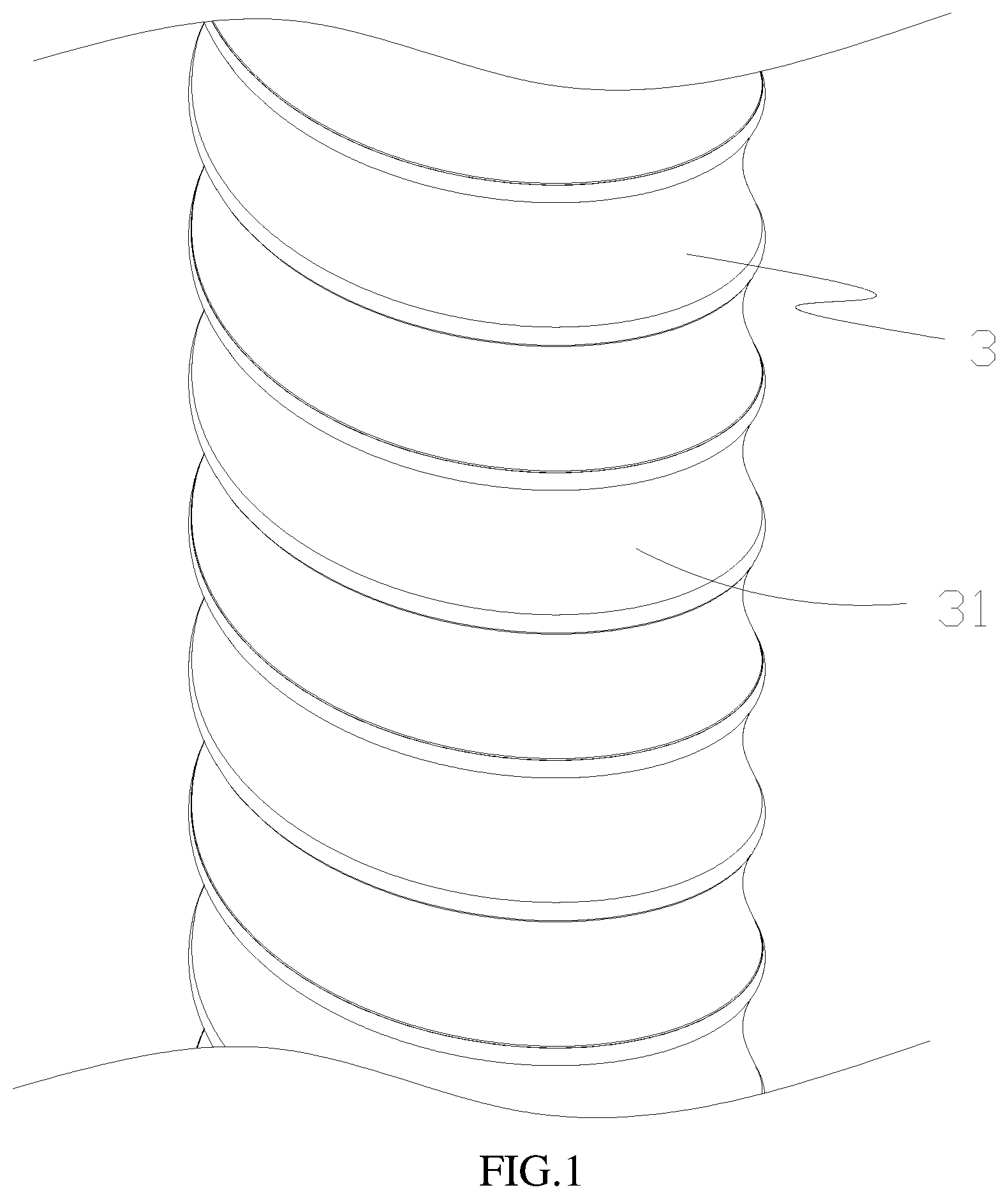 Patent US11841095 Figure 1 – Telescopic hose and processing technology thereof