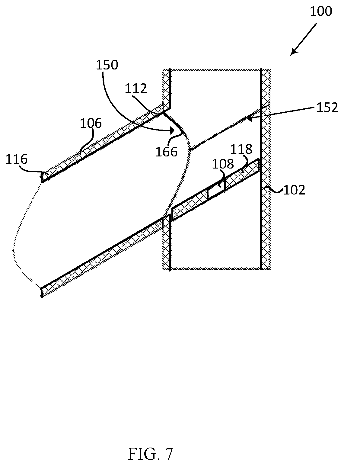 Patent US11841103 Figure 7 – Pipe assembly having an angled plate and fabrication methods