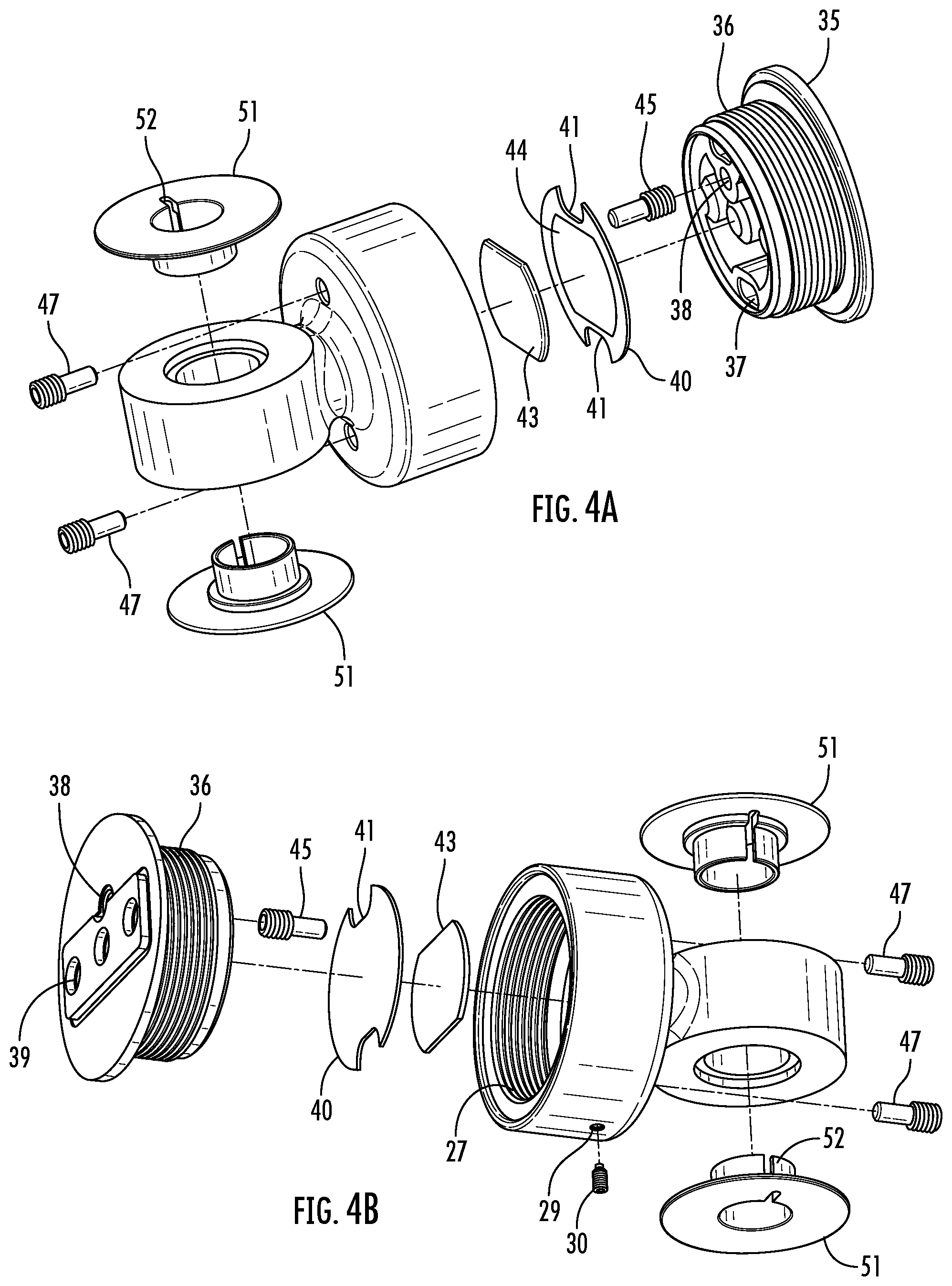 Patent US11841107 Figure 4 – Rotating joint for crossbar leveling adjustment
