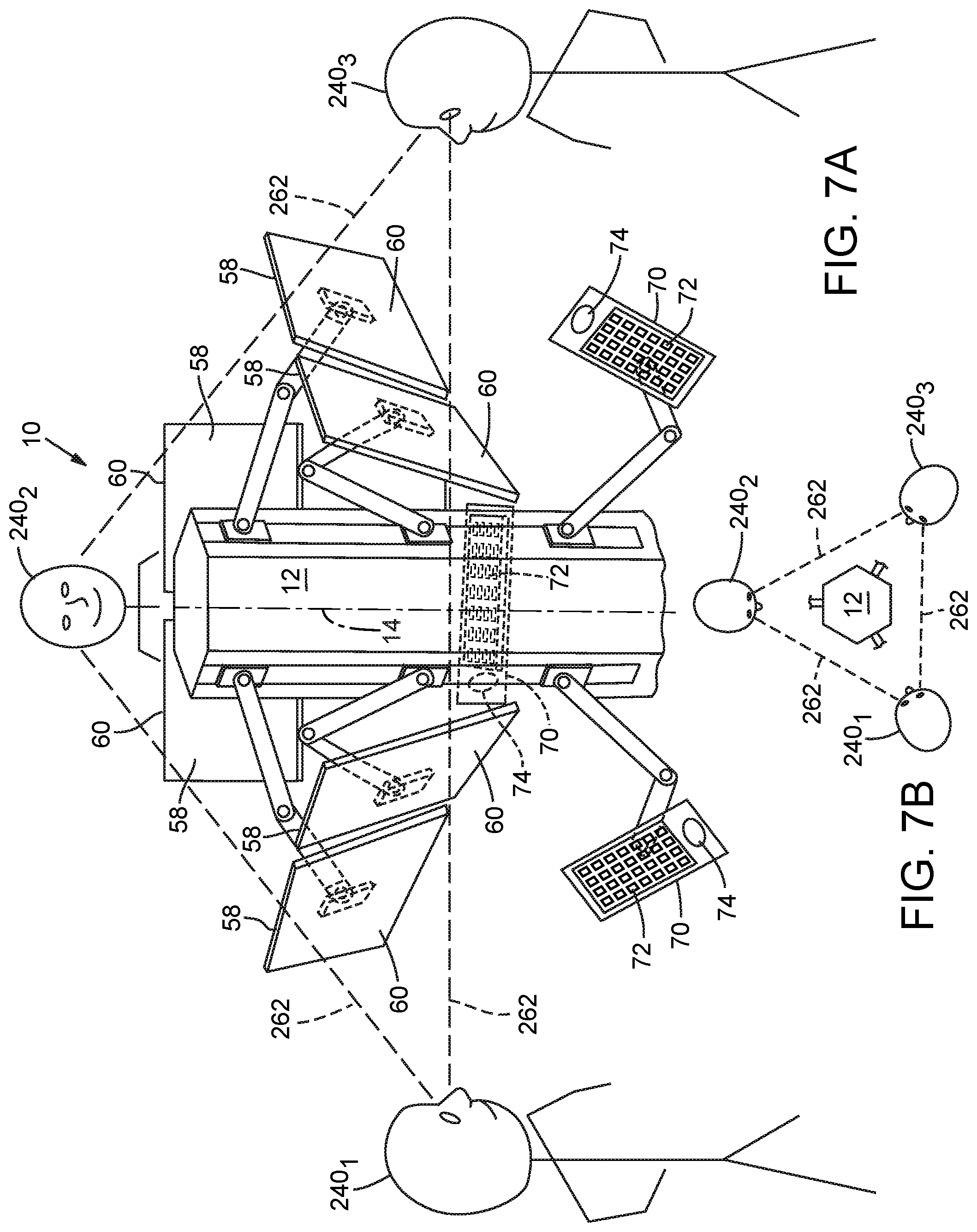 Patent US11841109 Figure 7 – Multi-workstation computer display support structure for reducing EHR-related medical errors occurring during inter-professional patient rounds