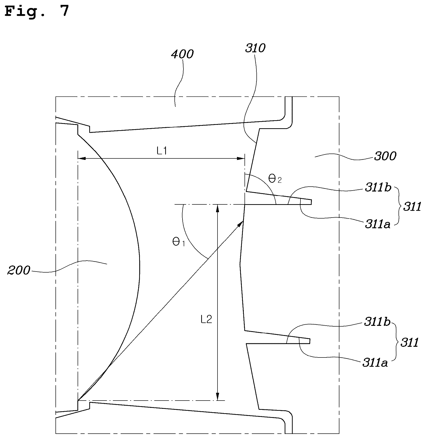 Patent US11841120 Figure 7 – Light-distributing lens and lighting module using the same