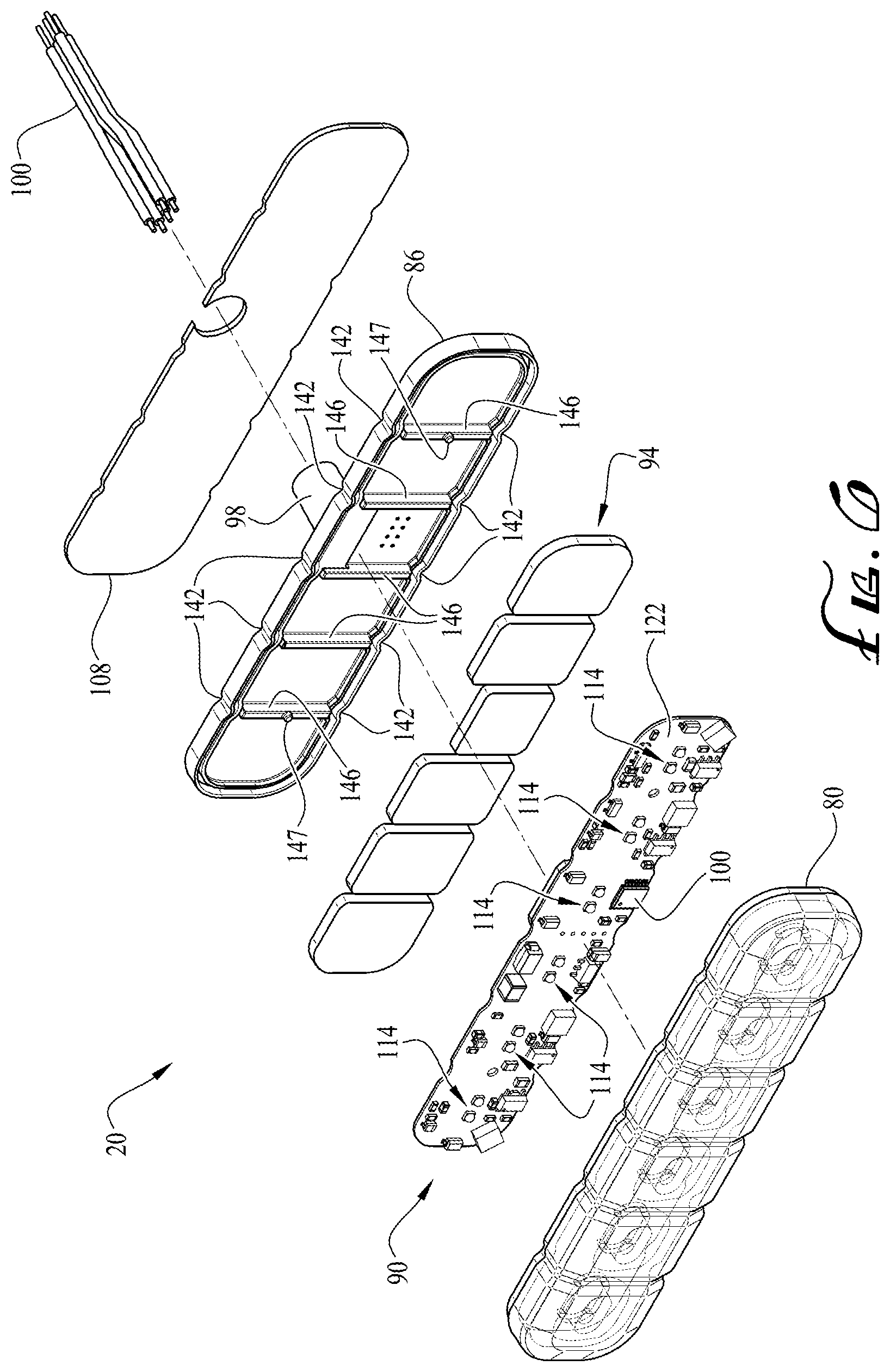 Patent US11841123 Figure 4 – Flexible directional vehicle warning light