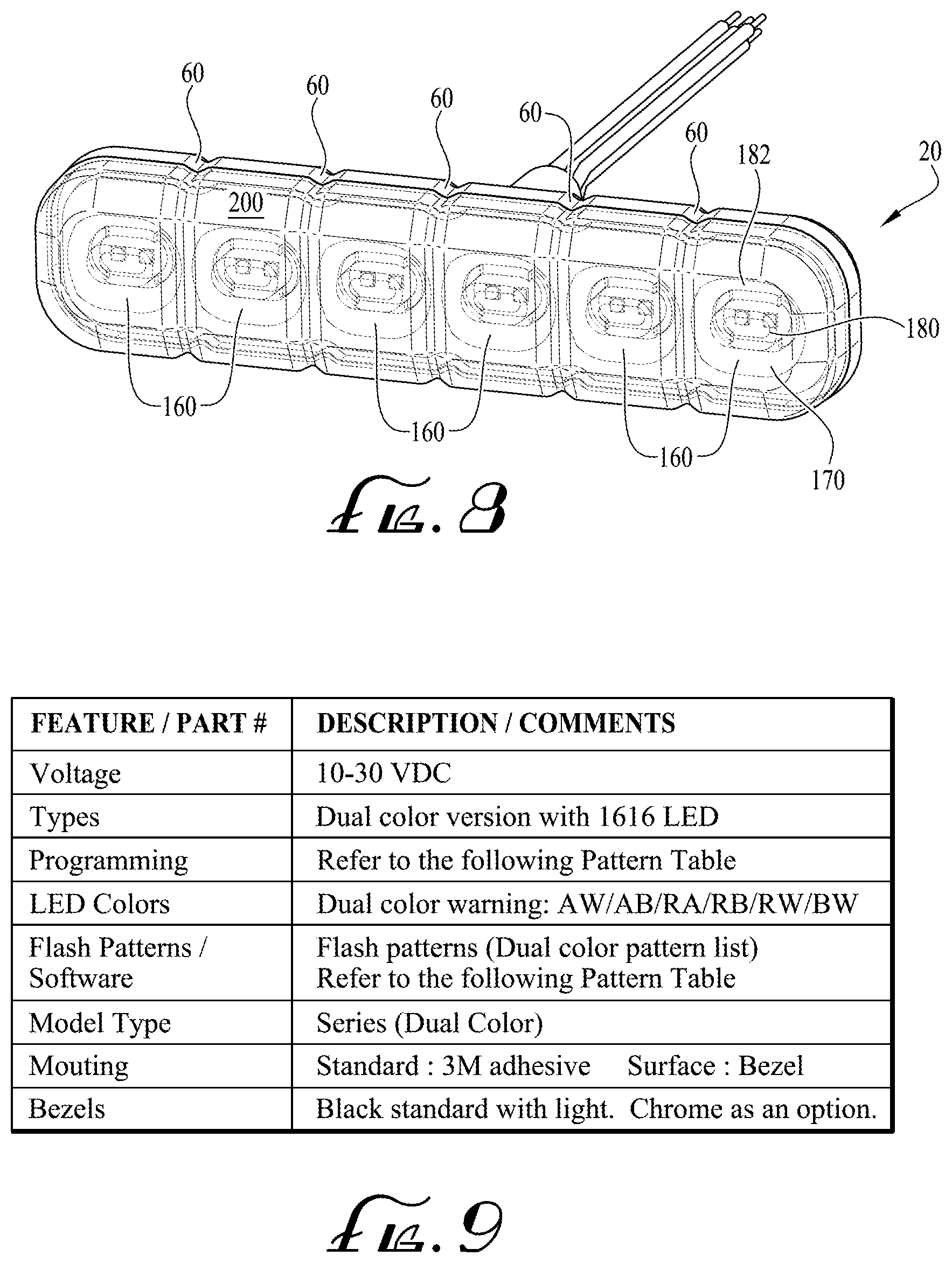 Patent US11841123 Figure 6 – Flexible directional vehicle warning light
