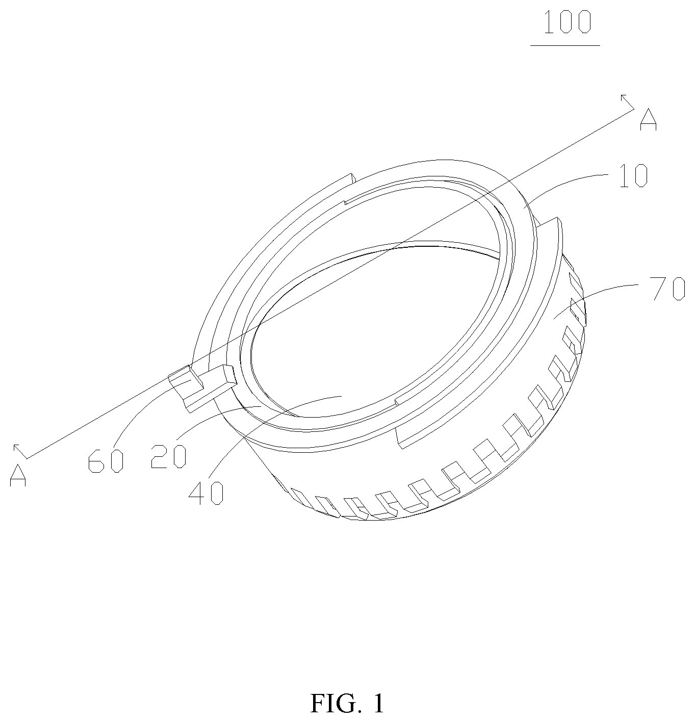Patent US11841126 Figure 1 – Light distribution assembly and illumination device