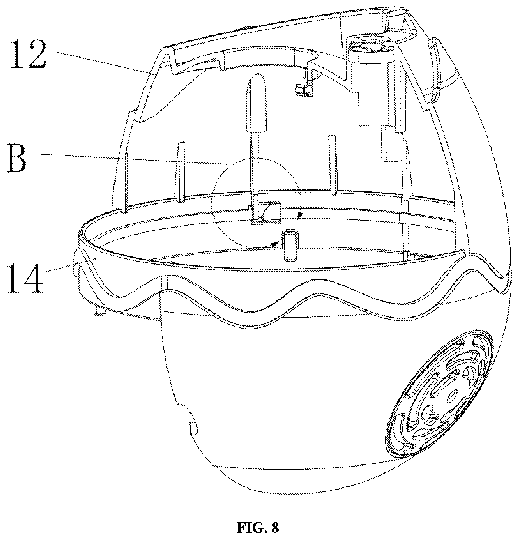 Patent US11841127 Figure 8 – Projection lamp with quick locking and self-detection functions
