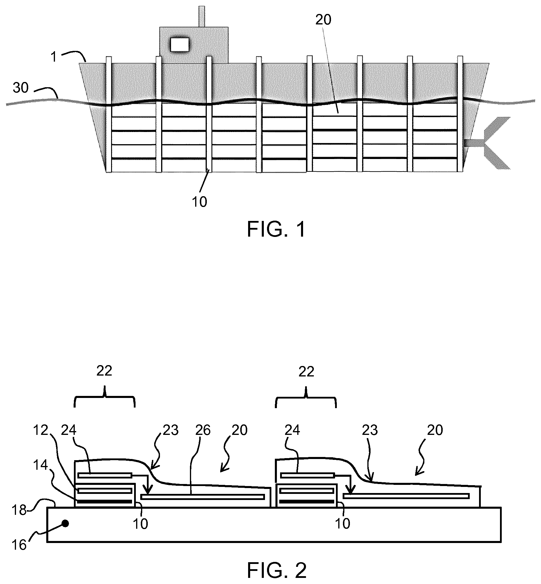 Patent US11841133 Figure 1 – Antifouling system with inductive power transfer for use in protecting a surface against biofouling
