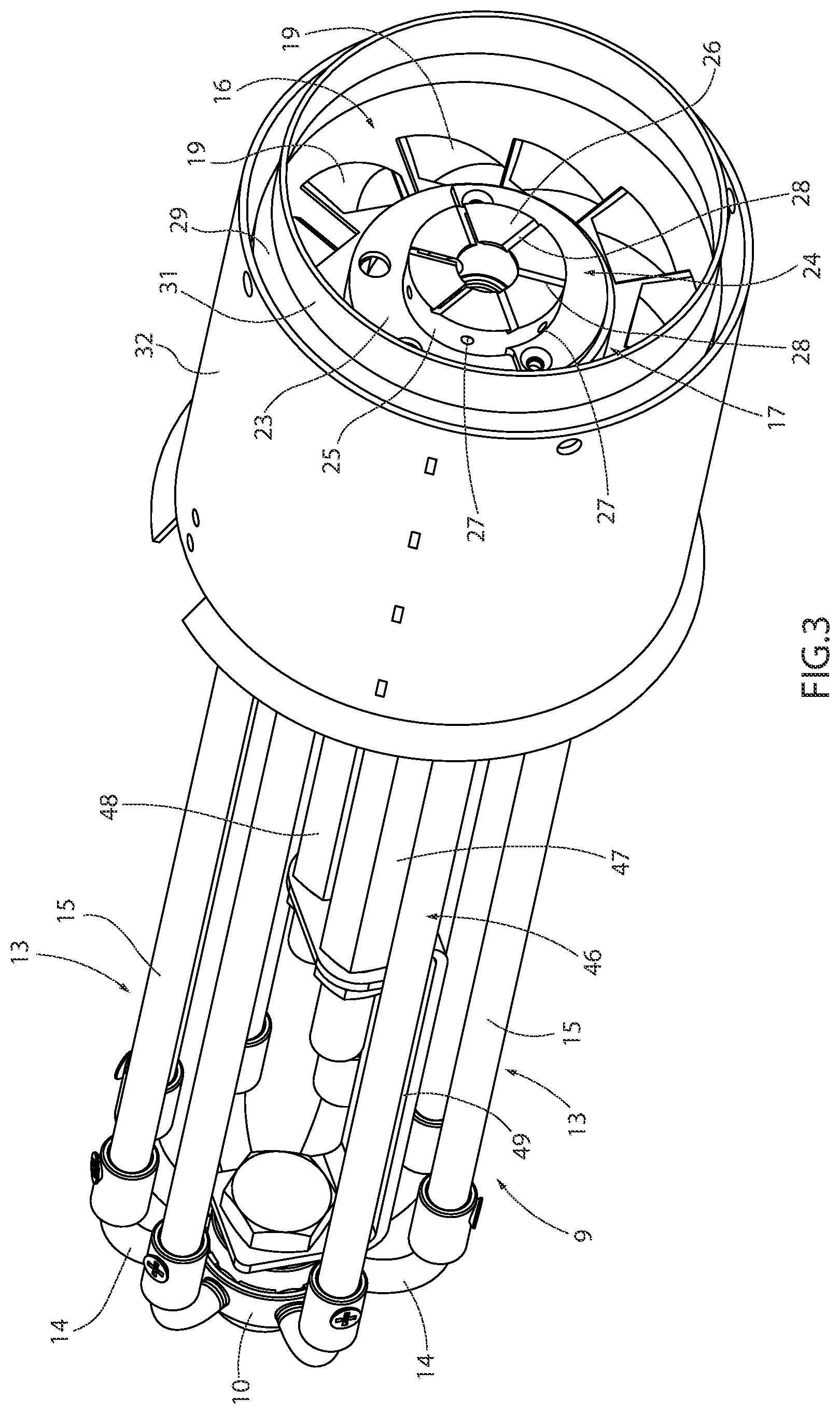 Patent US11841137 Figure 3 – Combustion head for a burner