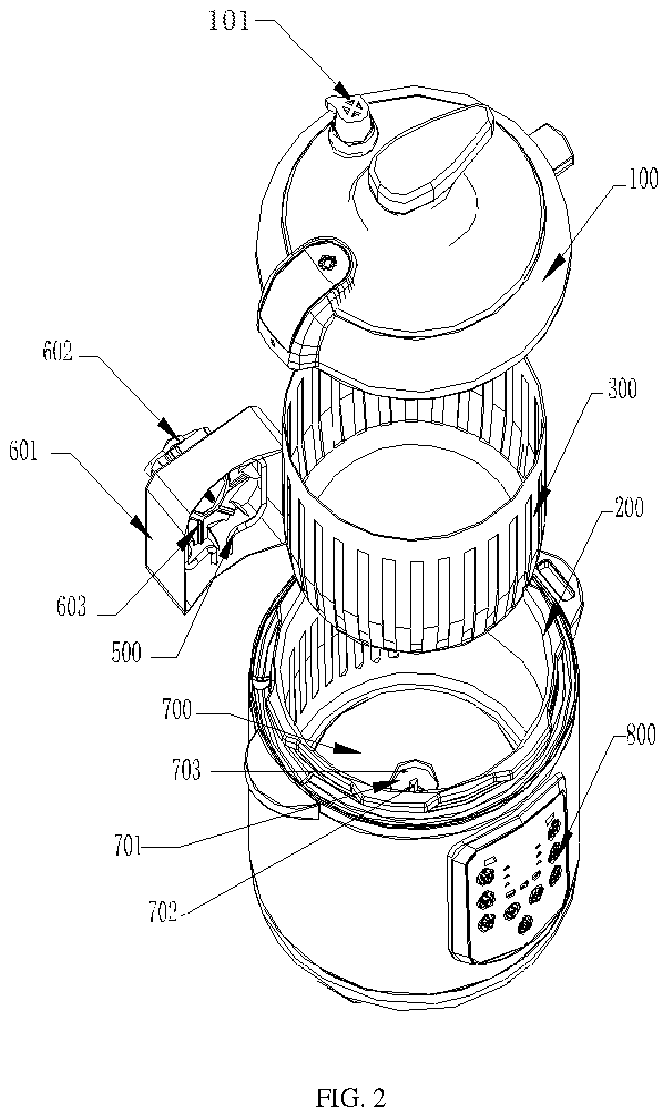 Patent US11841146 Figure 2 – Multifunctional appliance for cooking