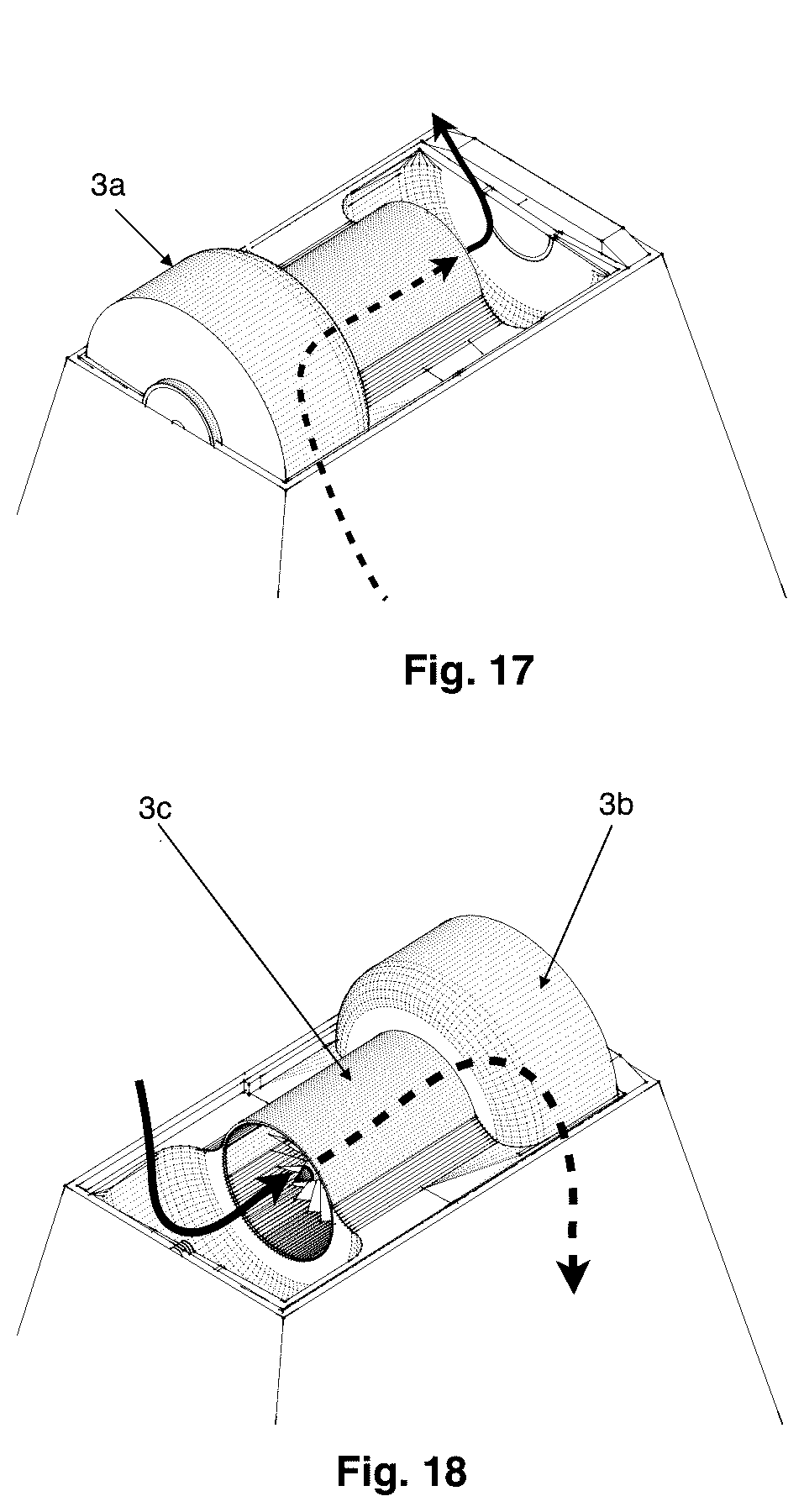 Patent US11841161 Figure 9 – Profiled damper and fan for controlling air flow direction in an air duct
