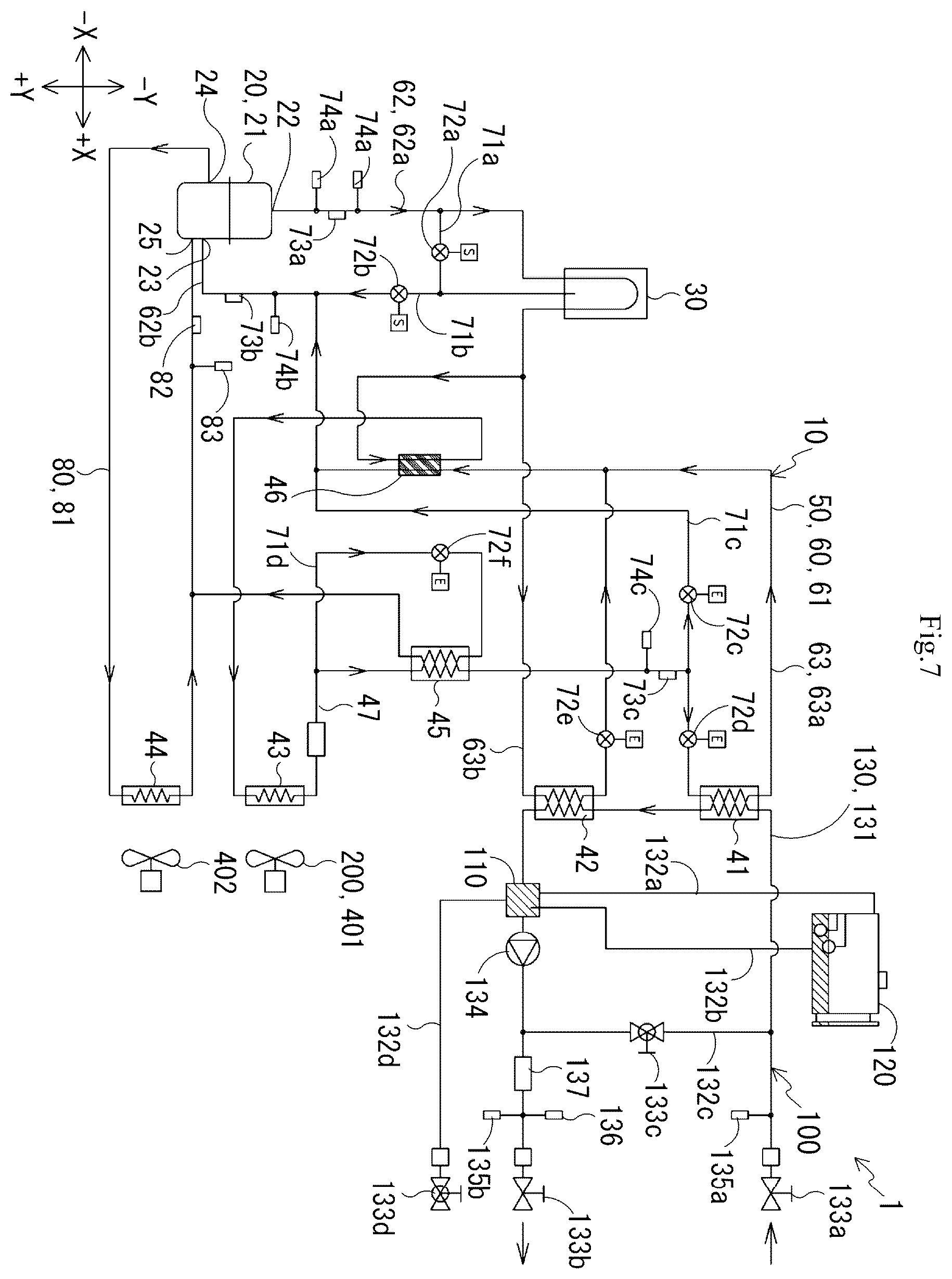 Patent US11841177 Figure 8 – Refrigerant control system and cooling system