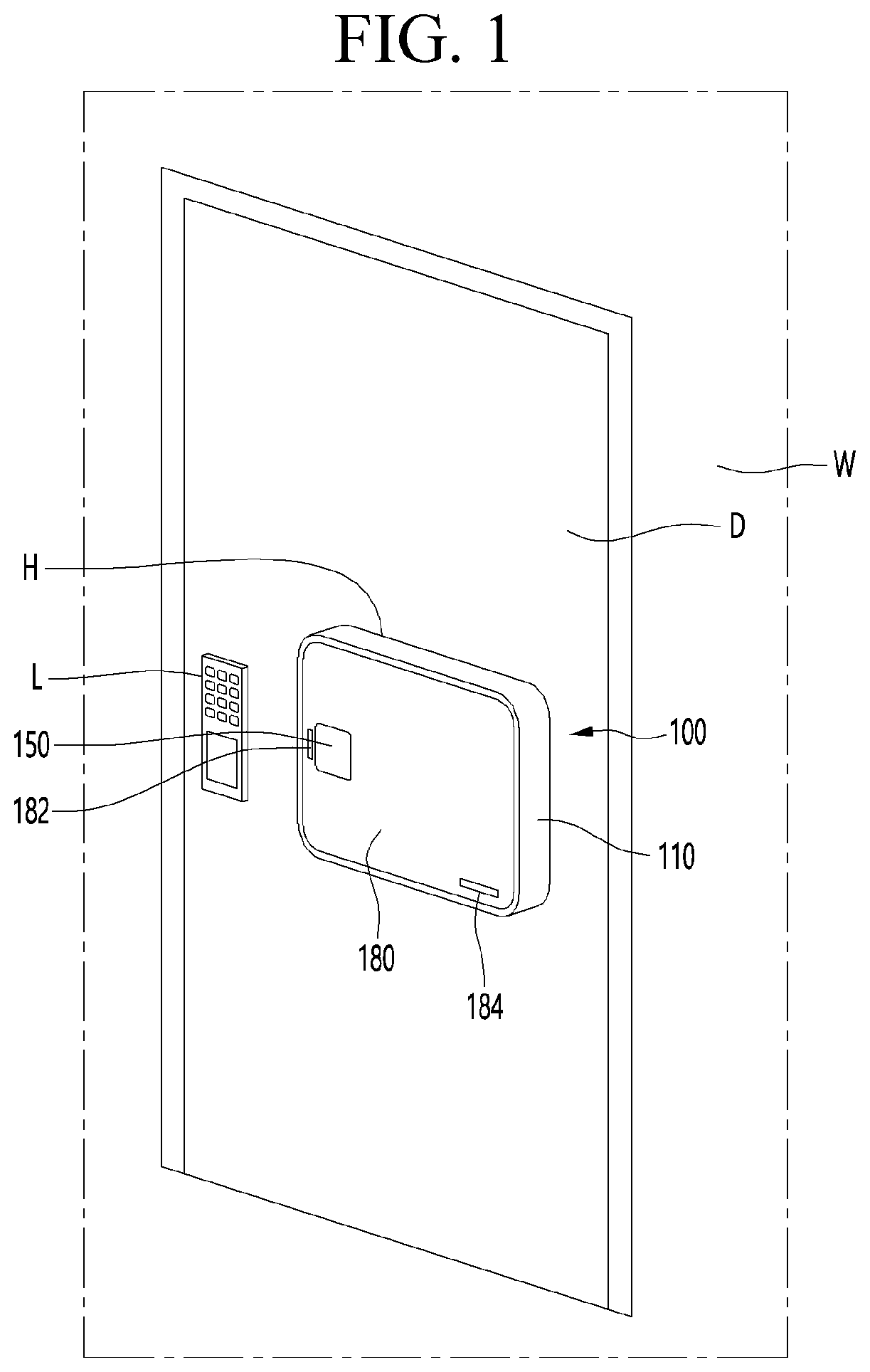 Patent US11841185 Figure 1 – Storage box for refrigerator at entrance