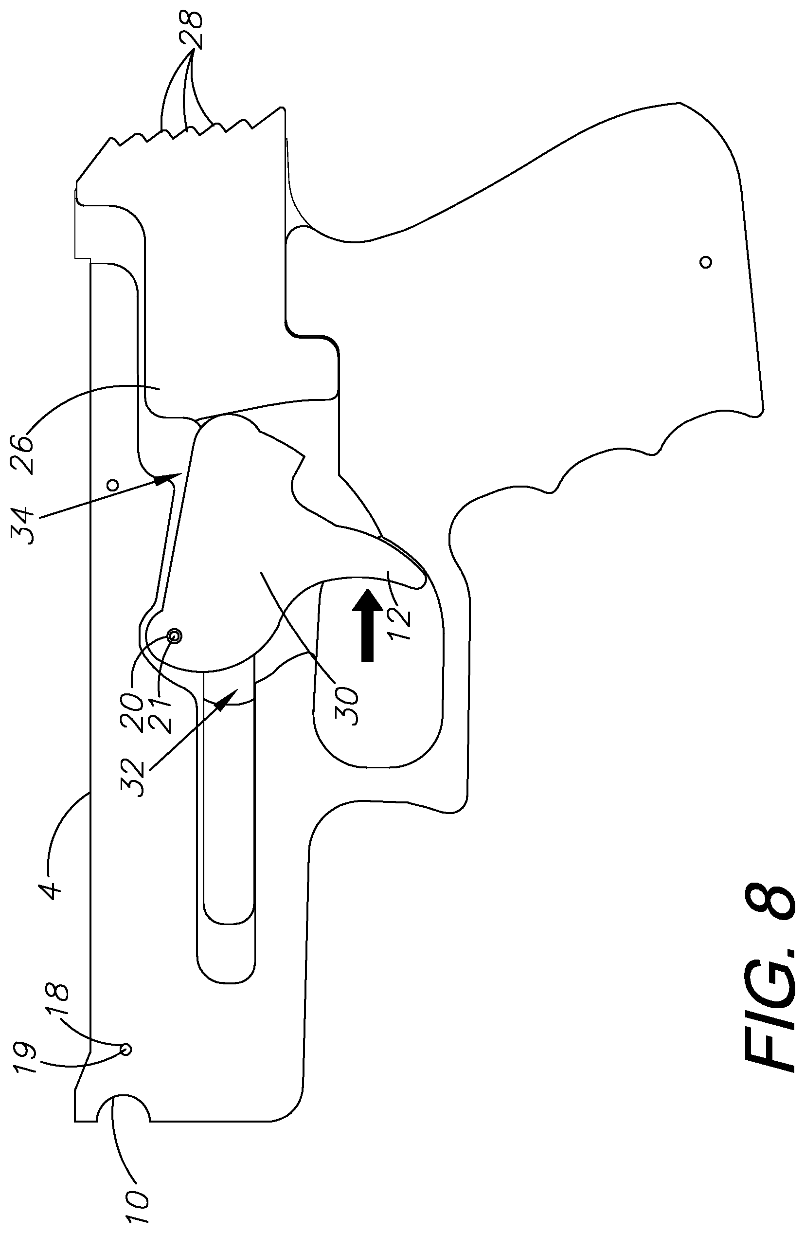 Patent US11841207 Figure 7 – Rubber band gun, method of use, and method of assembly