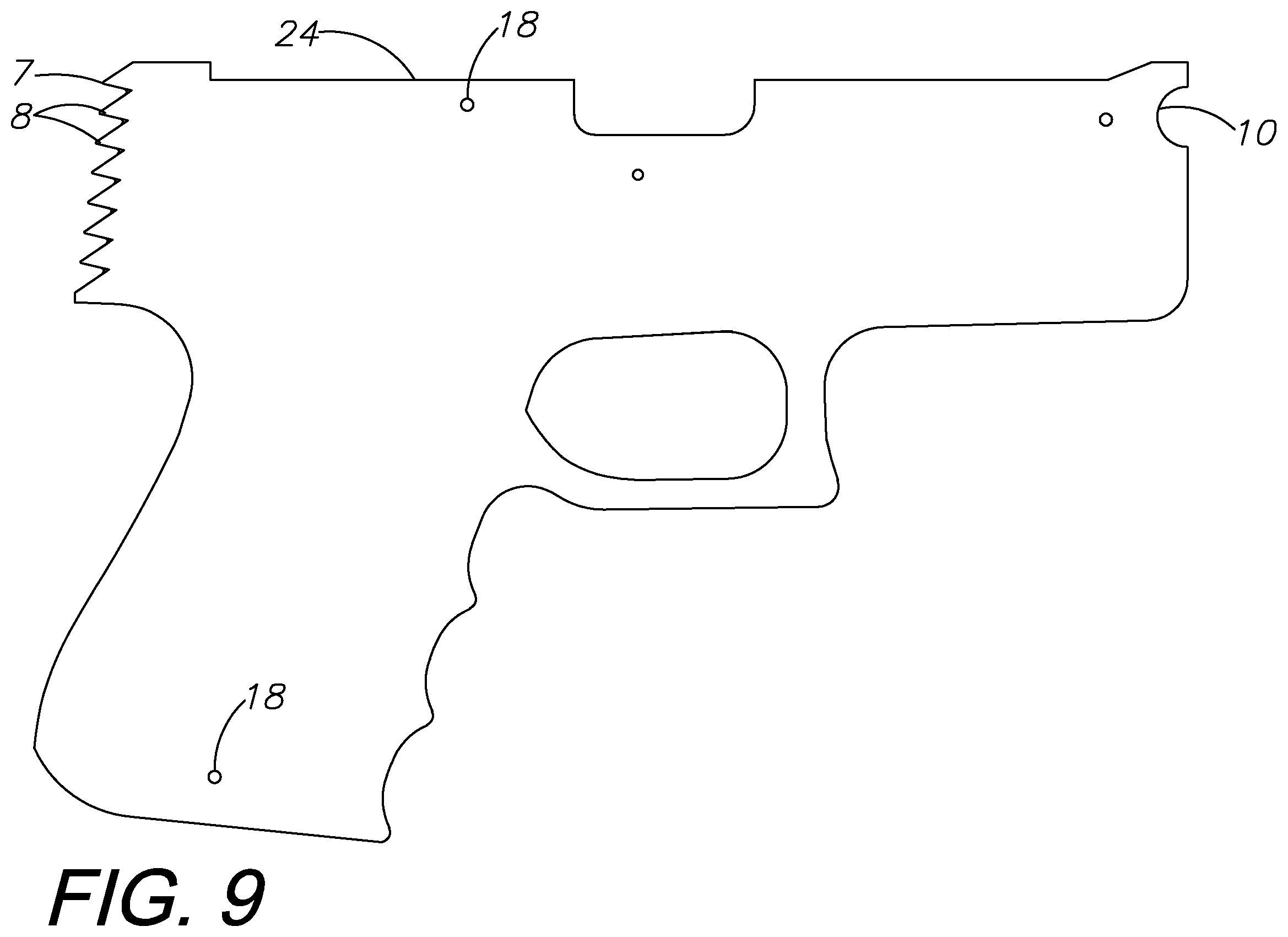 Patent US11841207 Figure 8 – Rubber band gun, method of use, and method of assembly