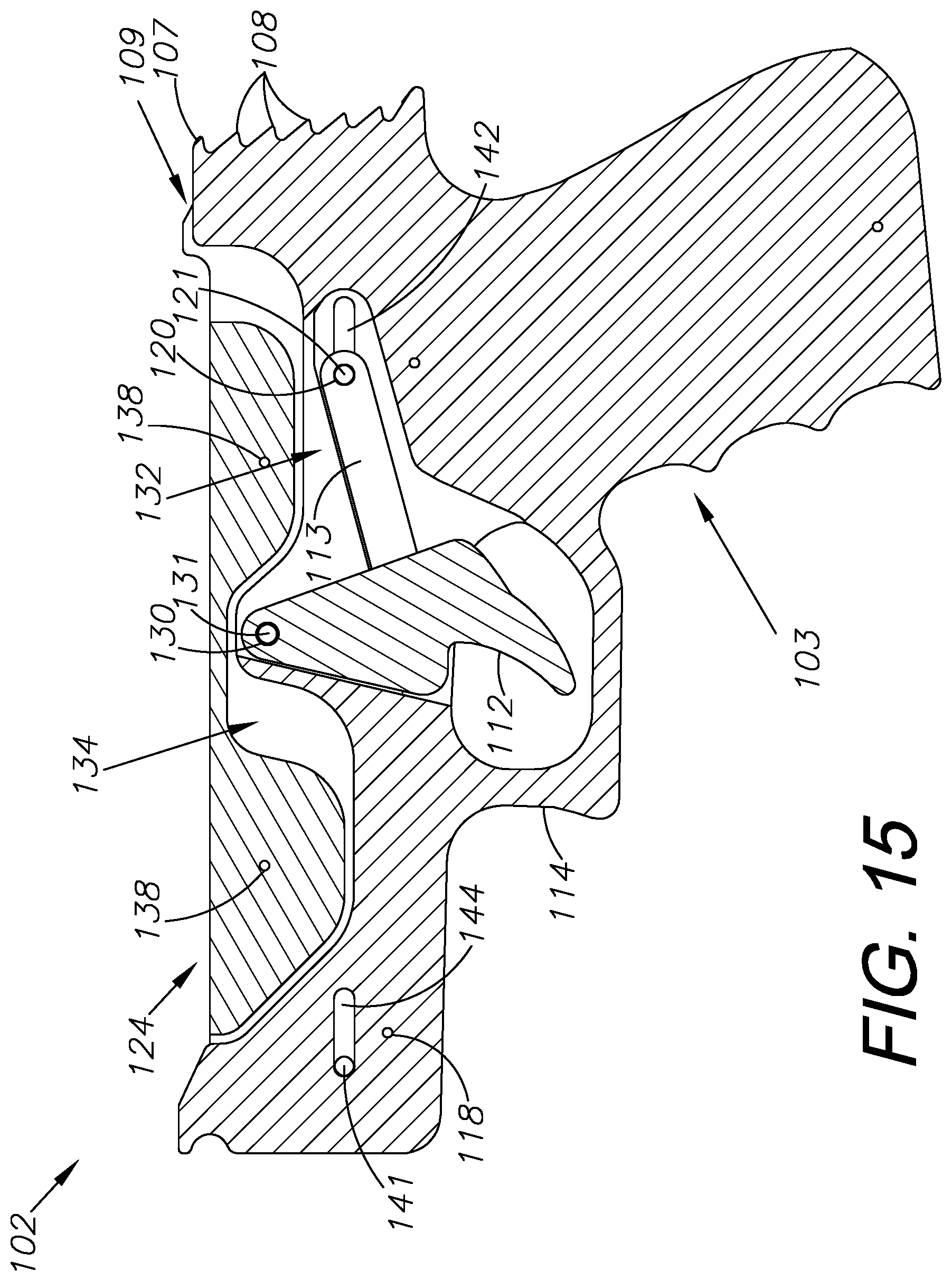 Patent US11841207 Figure 14 – Rubber band gun, method of use, and method of assembly