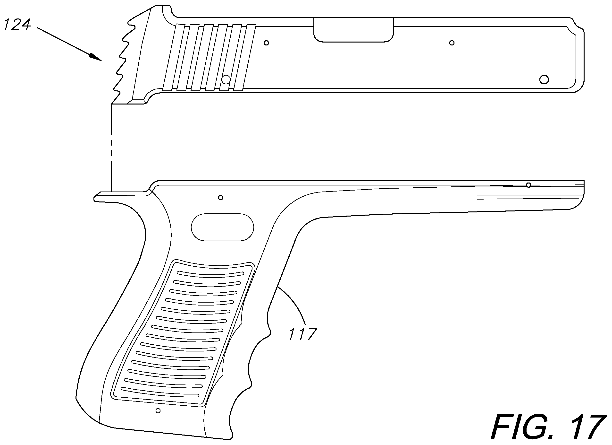 Patent US11841207 Figure 17 – Rubber band gun, method of use, and method of assembly