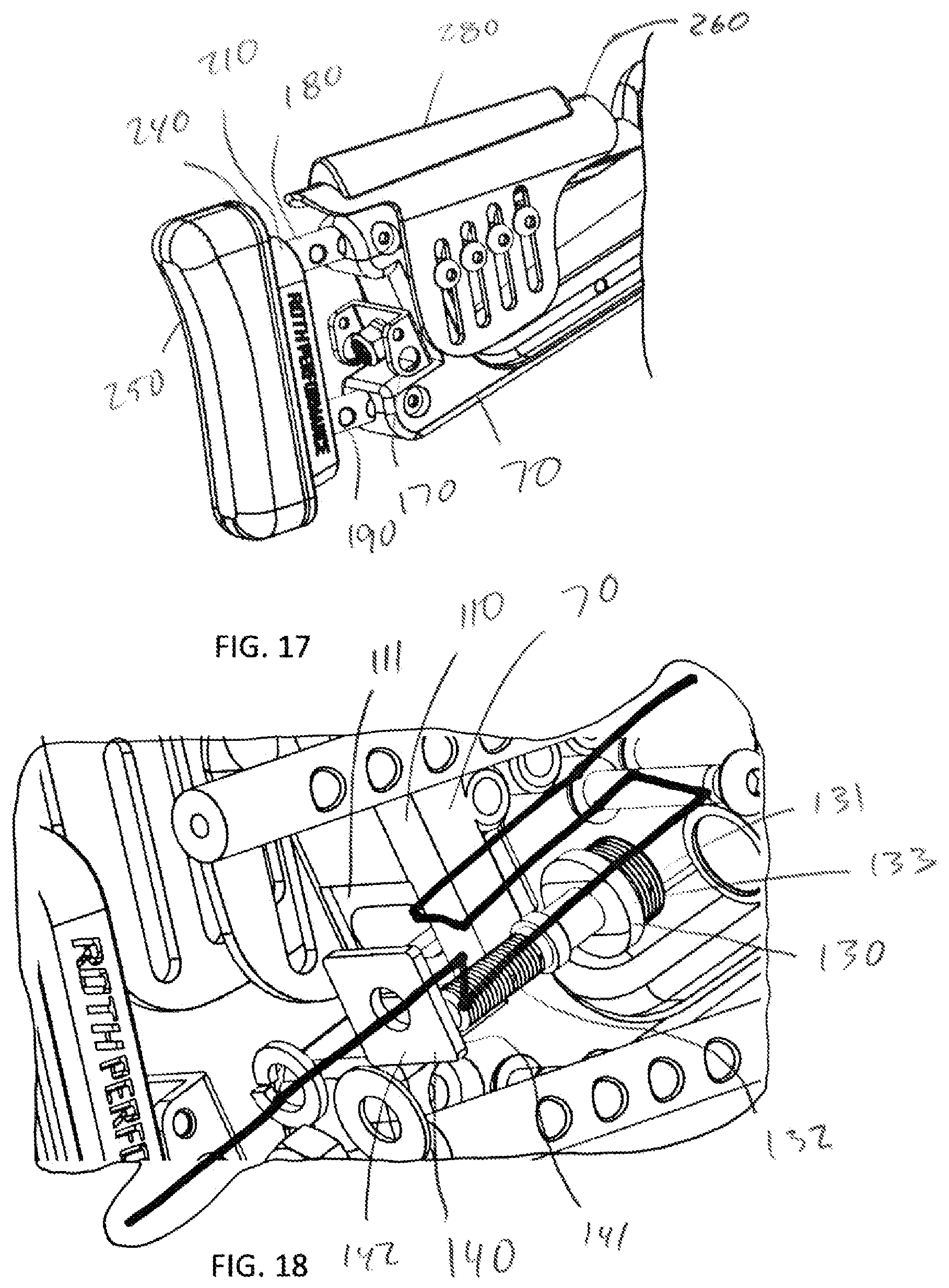 Patent US11841208 Figure 8 – Universally adjustable firearm stock
