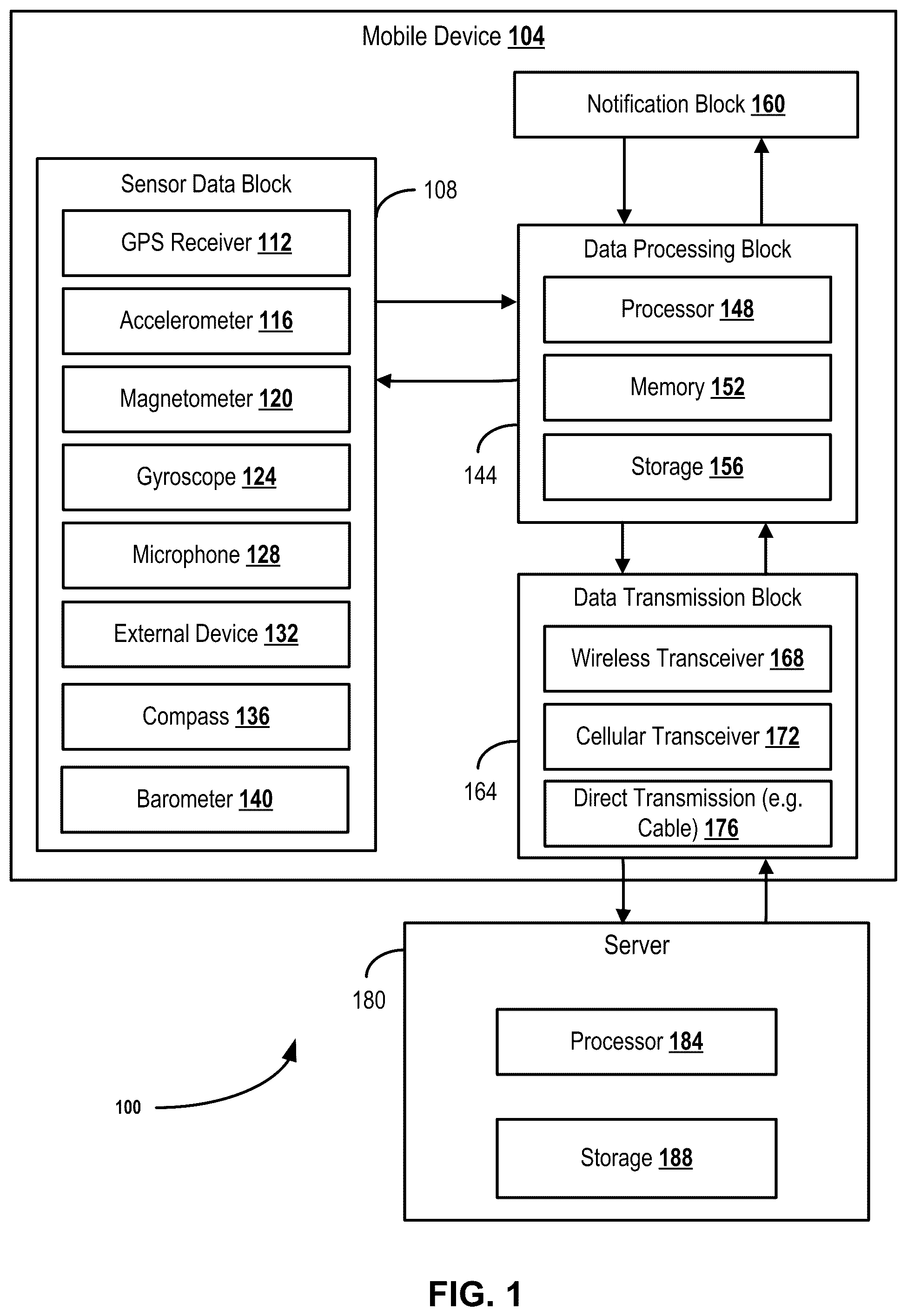 Patent US11841231 — Method and system for vehicle route determination based on motion data — Figure 1