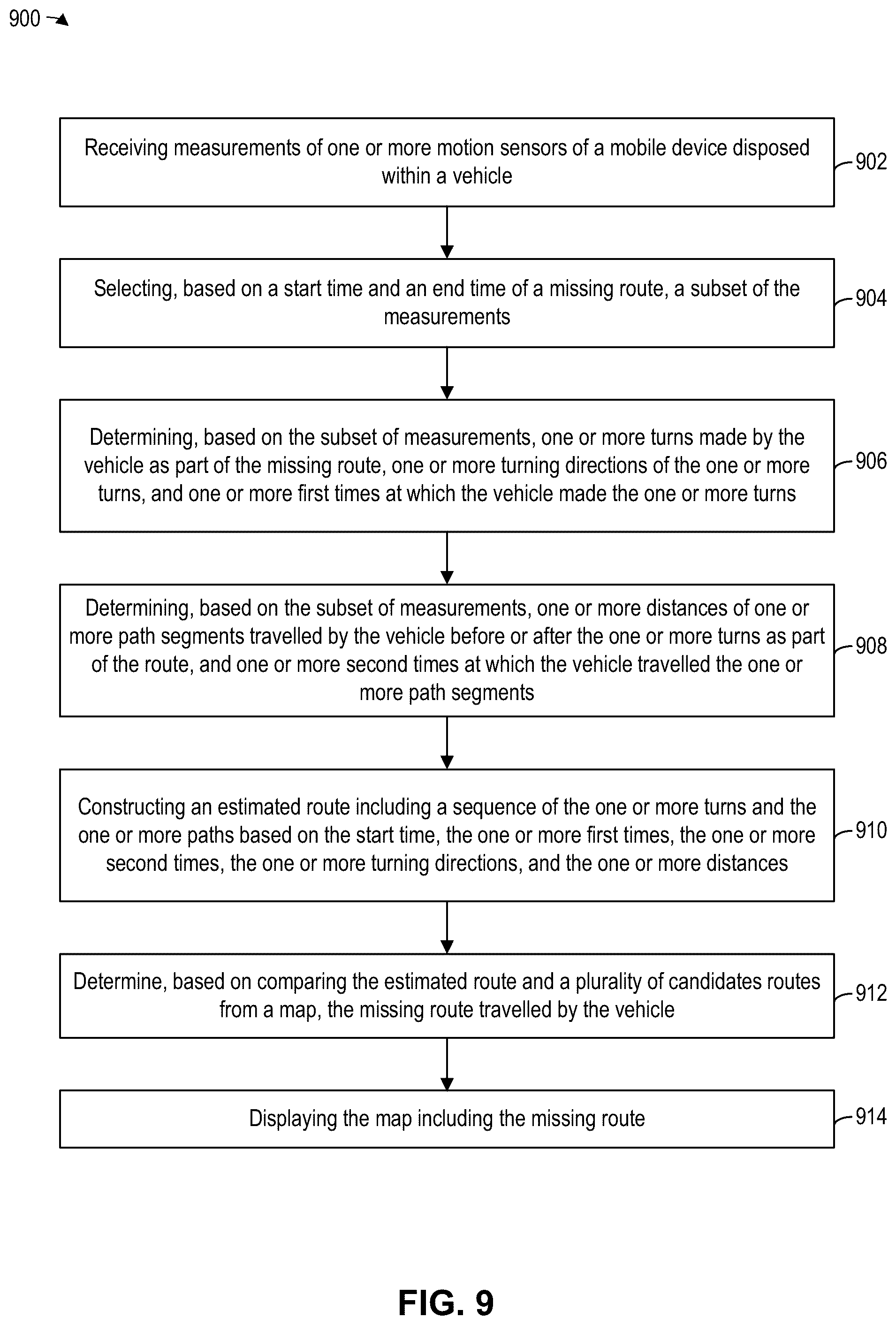 Patent US11841231 Figure 17 – Method and system for vehicle route determination based on motion data