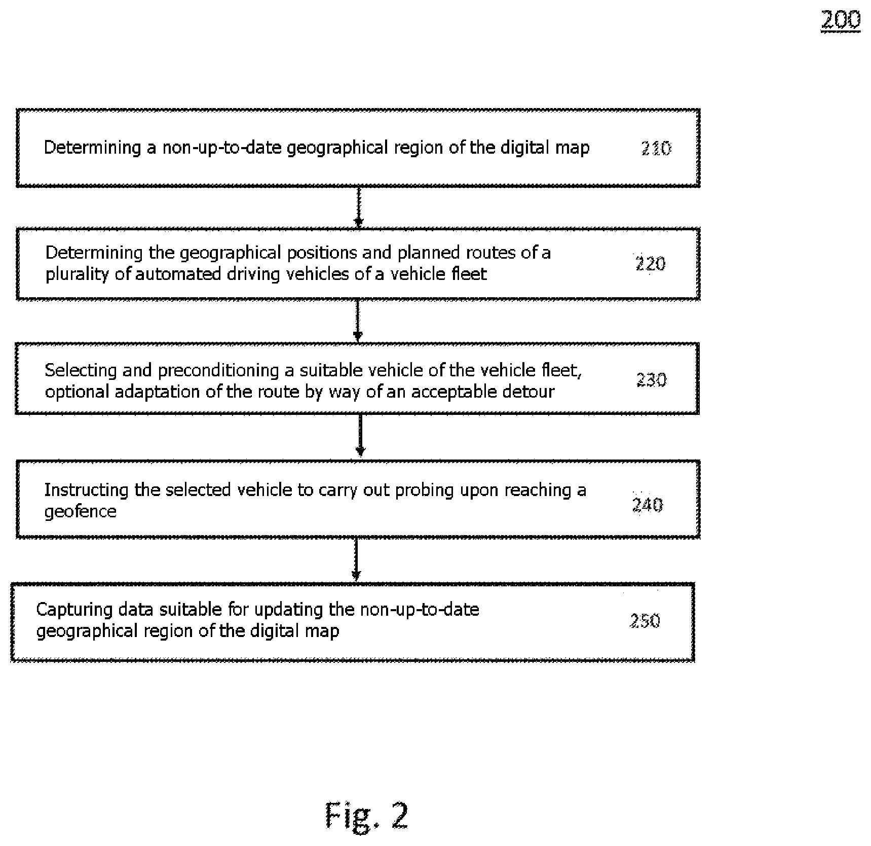 Patent US11841240 Figure 2 – System and method for the dynamic and robust updating of a digital map