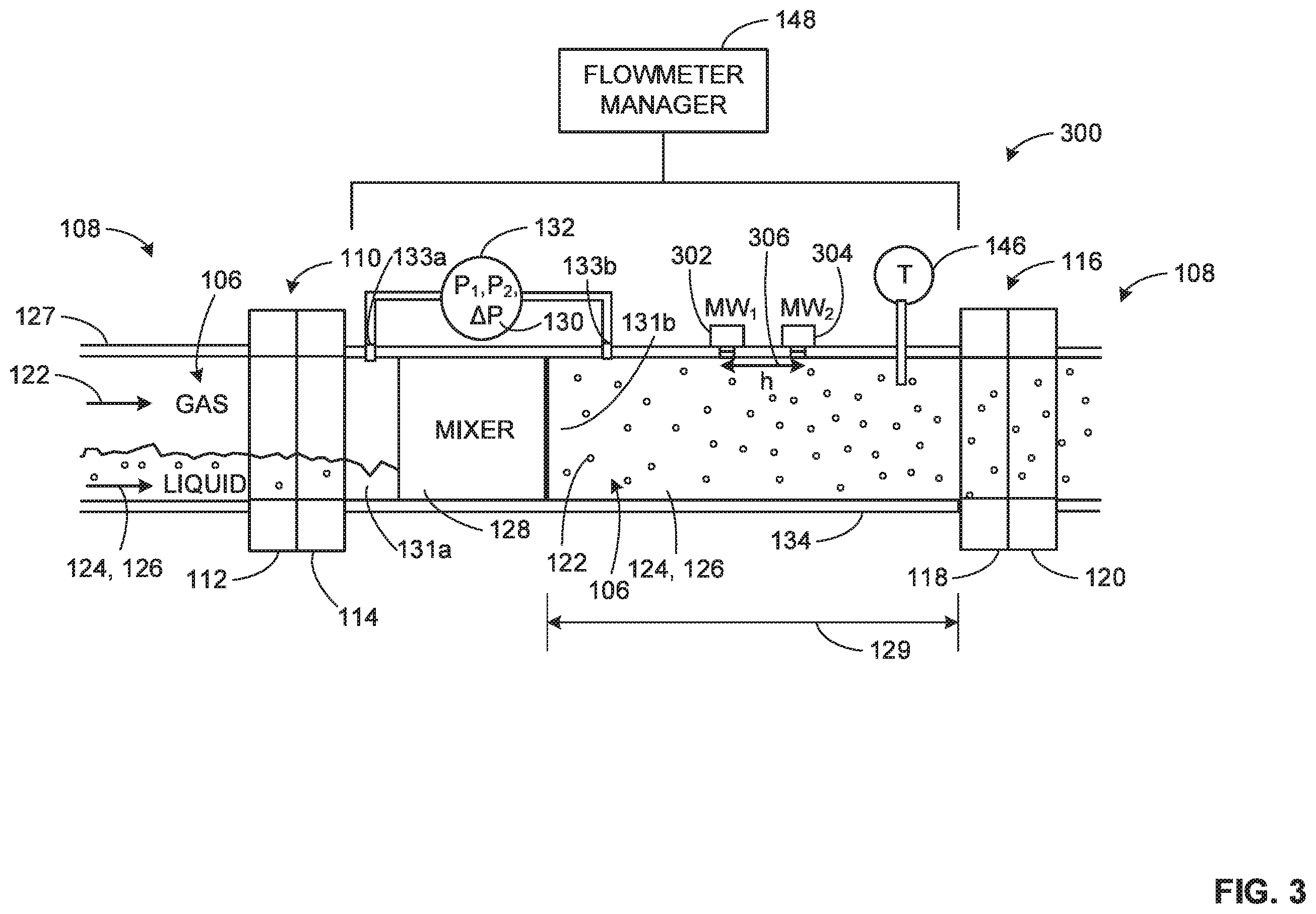 Patent US11841255 Figure 3 – Systems, methods, and apparatus to measure multiphase flows
