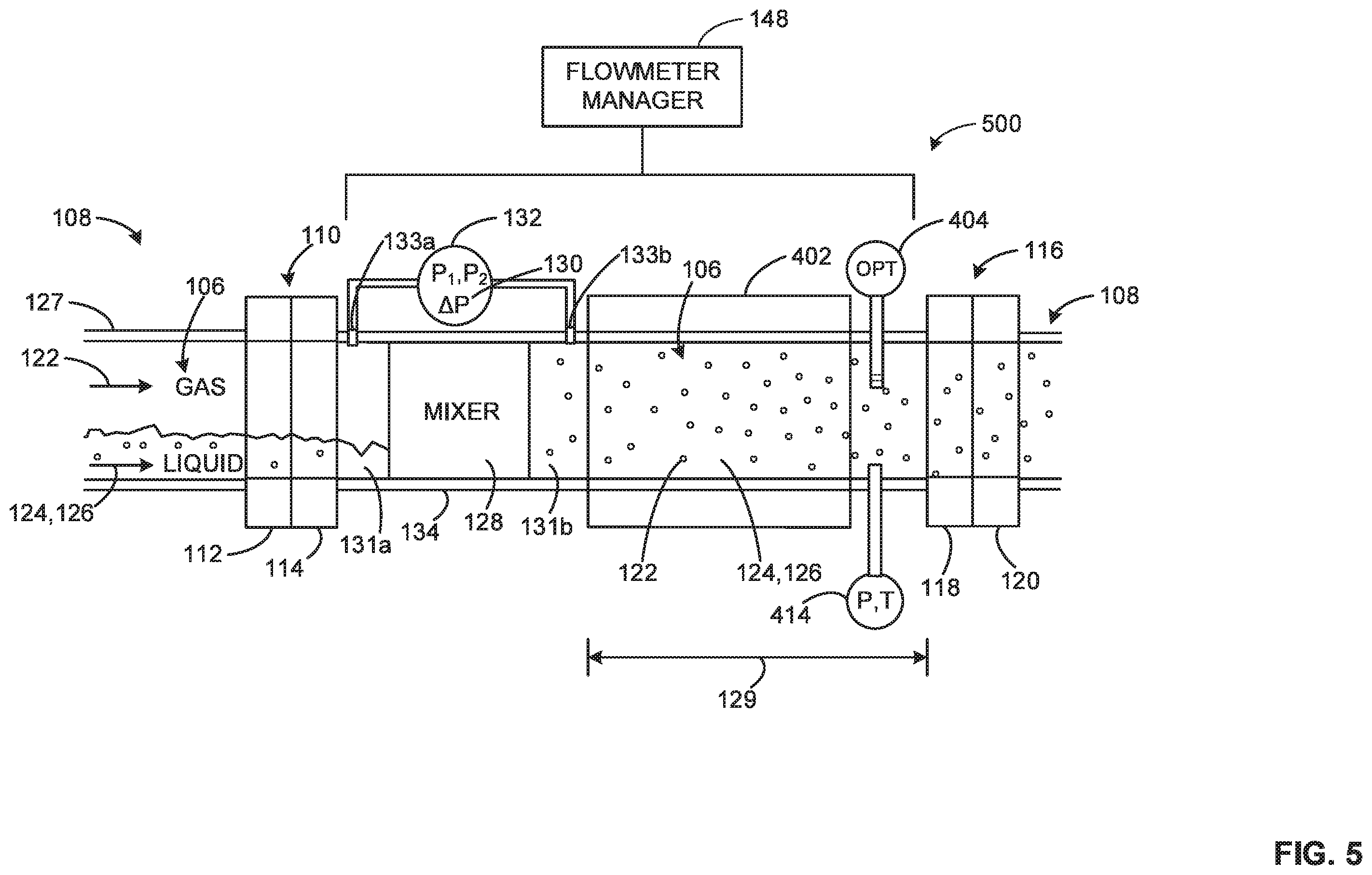 Patent US11841255 Figure 5 – Systems, methods, and apparatus to measure multiphase flows