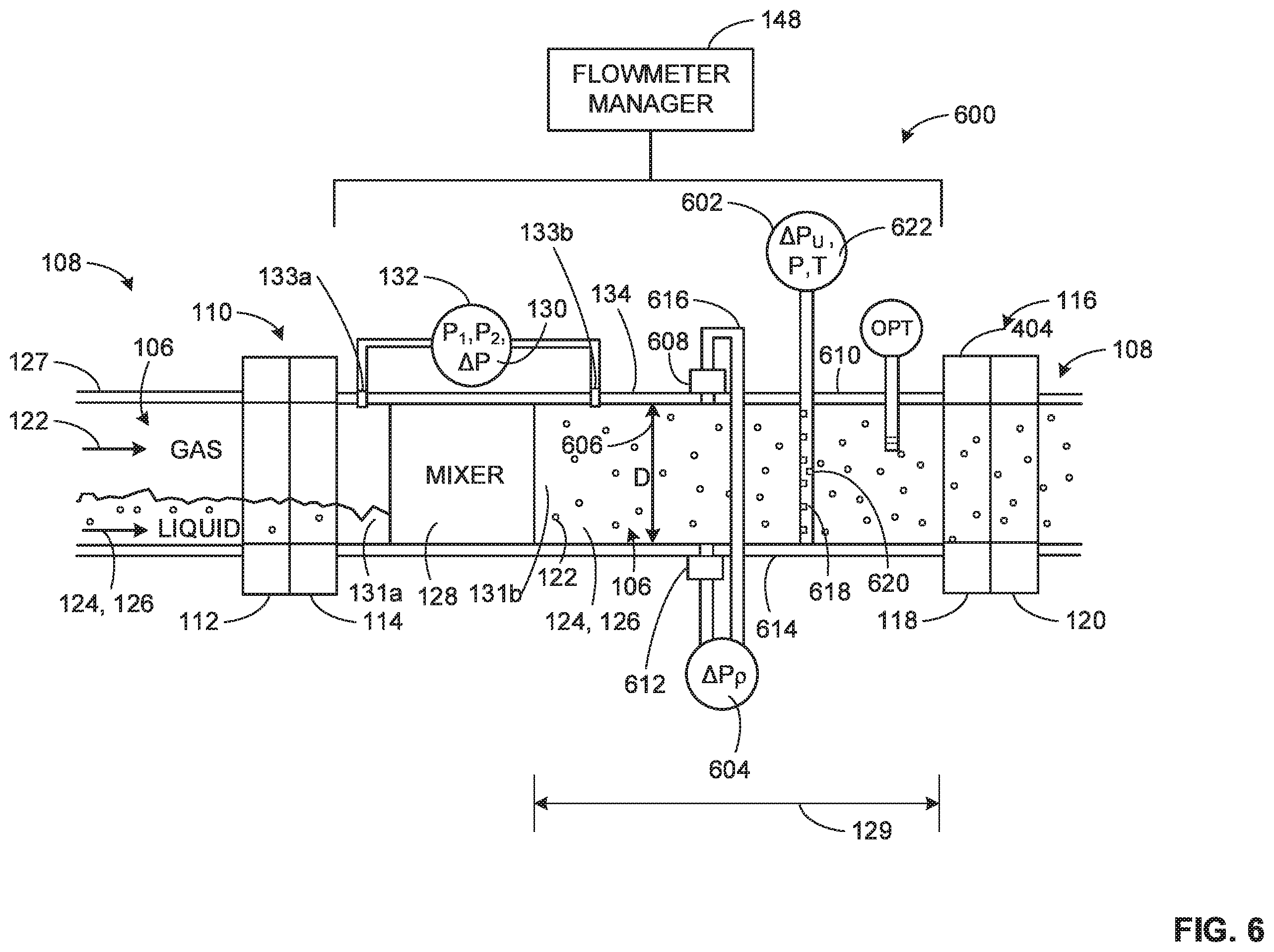 Patent US11841255 Figure 6 – Systems, methods, and apparatus to measure multiphase flows