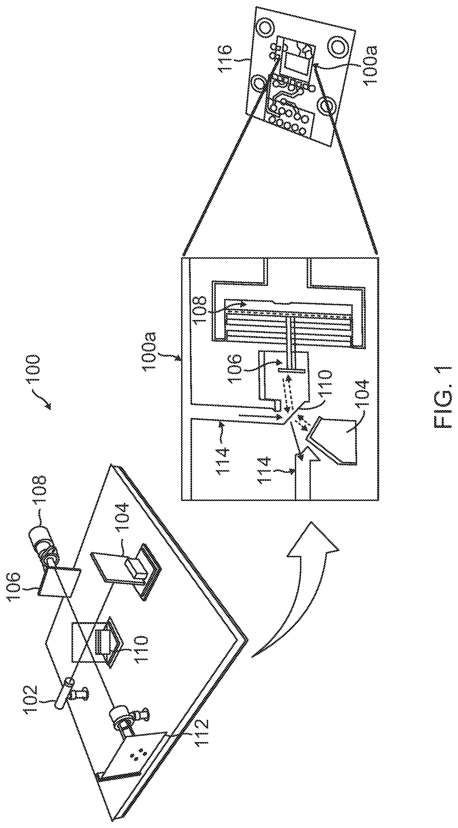 Patent US11841268 Figure 1 – Compact material analyzer