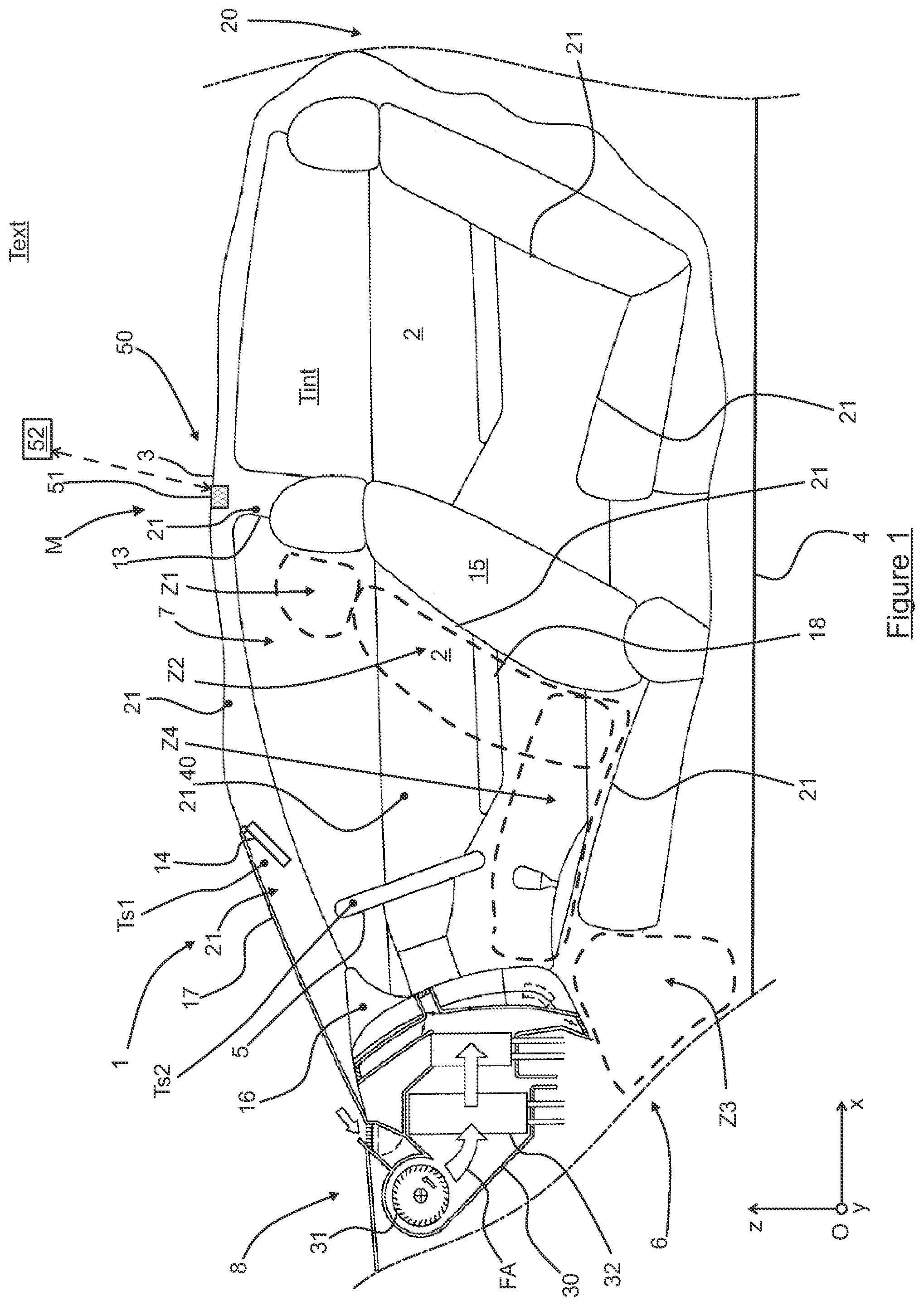 Patent US11841275 Figure 1 – Device for analysing infrared radiation from a surface of a motor vehicle passenger compartment