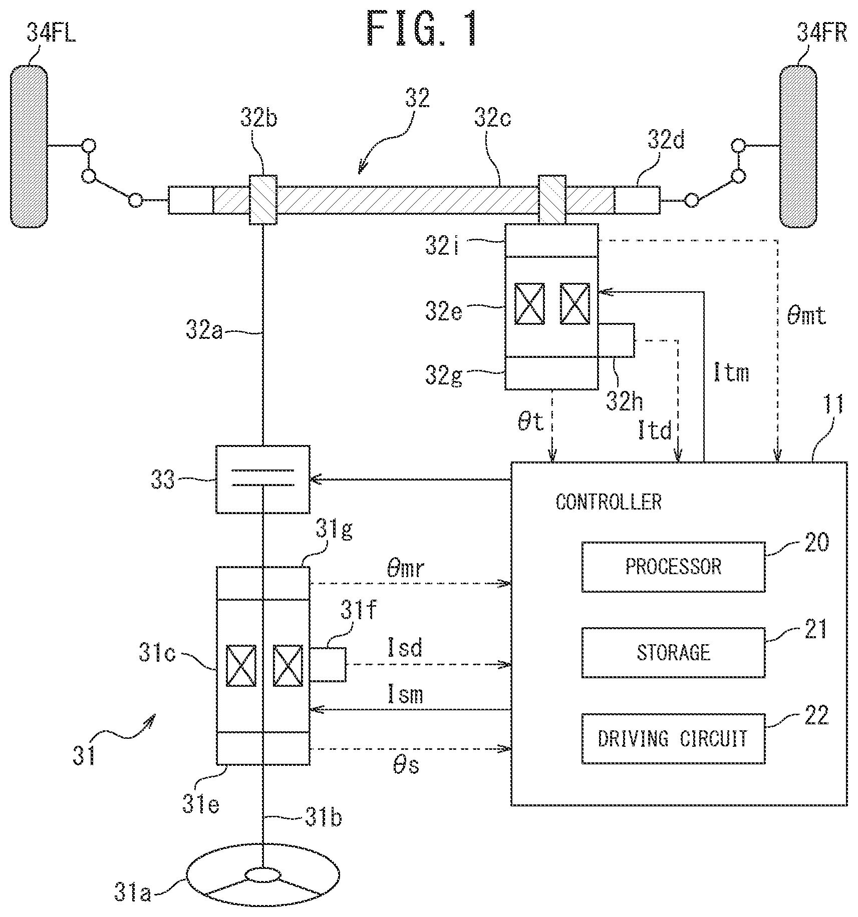 Patent US11841385 — Diagnostic method and diagnostic device of three-phase alternating current motor — Figure 1