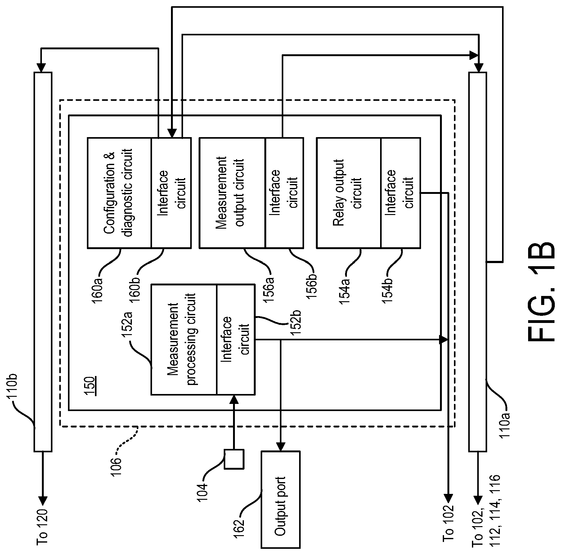 Patent US11841390 Figure 2 – Monitoring system with bridges for interconnecting system elements