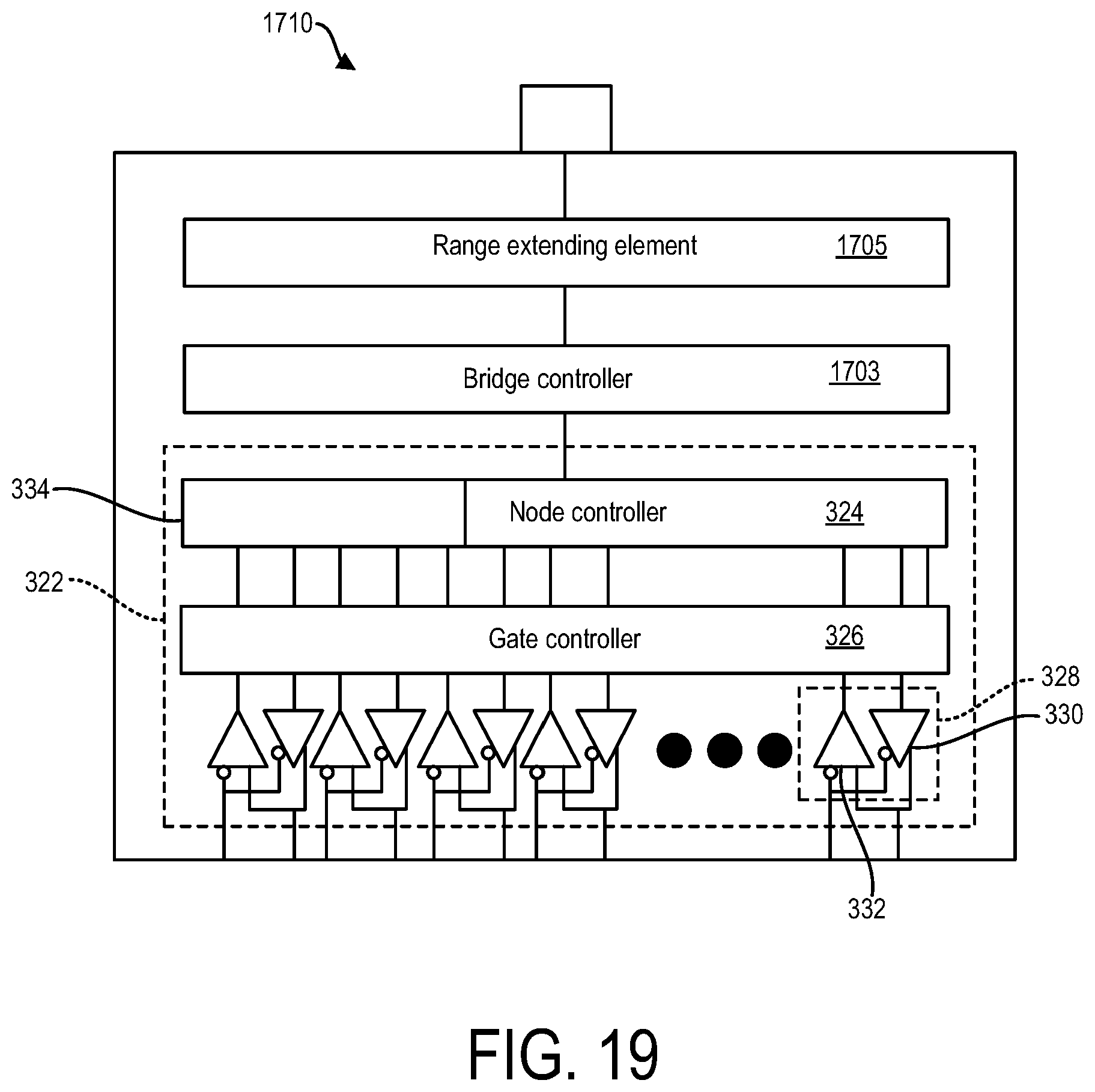 Patent US11841390 Figure 19 – Monitoring system with bridges for interconnecting system elements