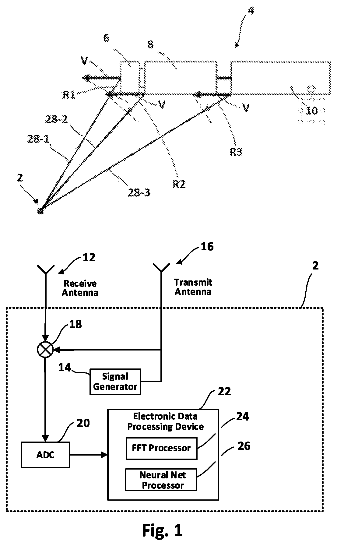 Patent US11841418 Figure 1 – Method and device for determining at least one parameter of an object