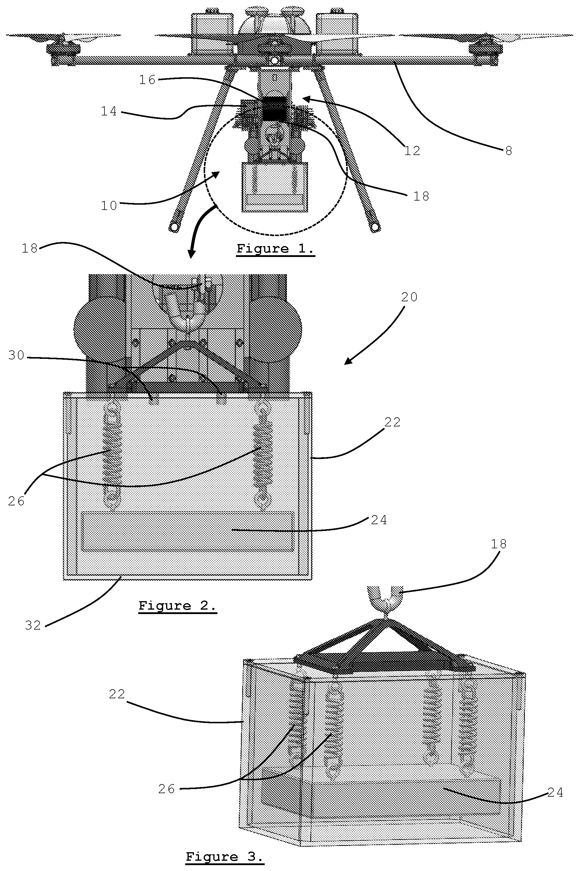 Patent US11841473 Figure 1 – Seismic weight dropper arrangement for a drone