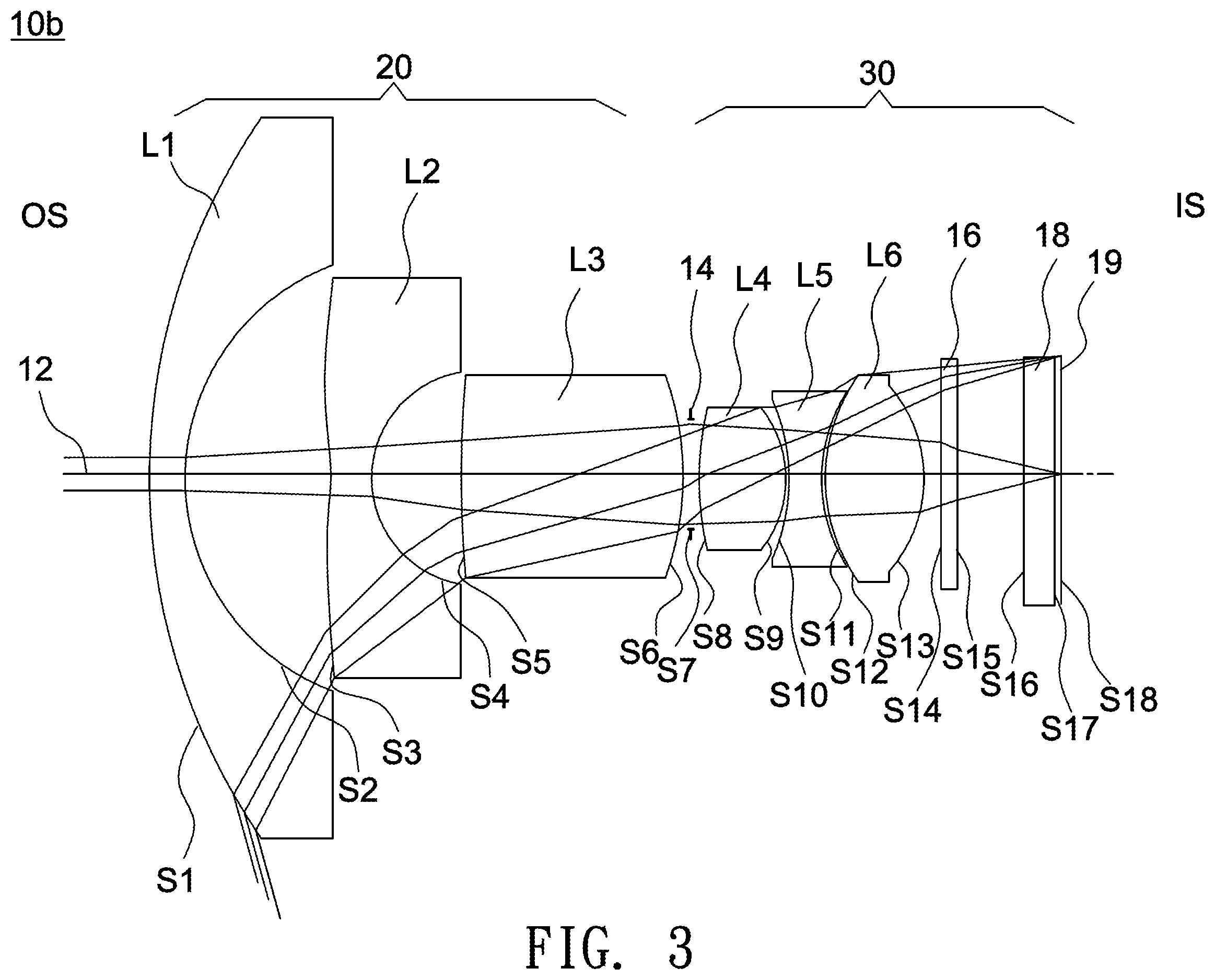 Patent US11841483 Figure 3 – Optical lens including five lenses of −−+−+, −−+++ or −−+−+, or six lenses of −−−+−+ or −−++−+ refractive powers