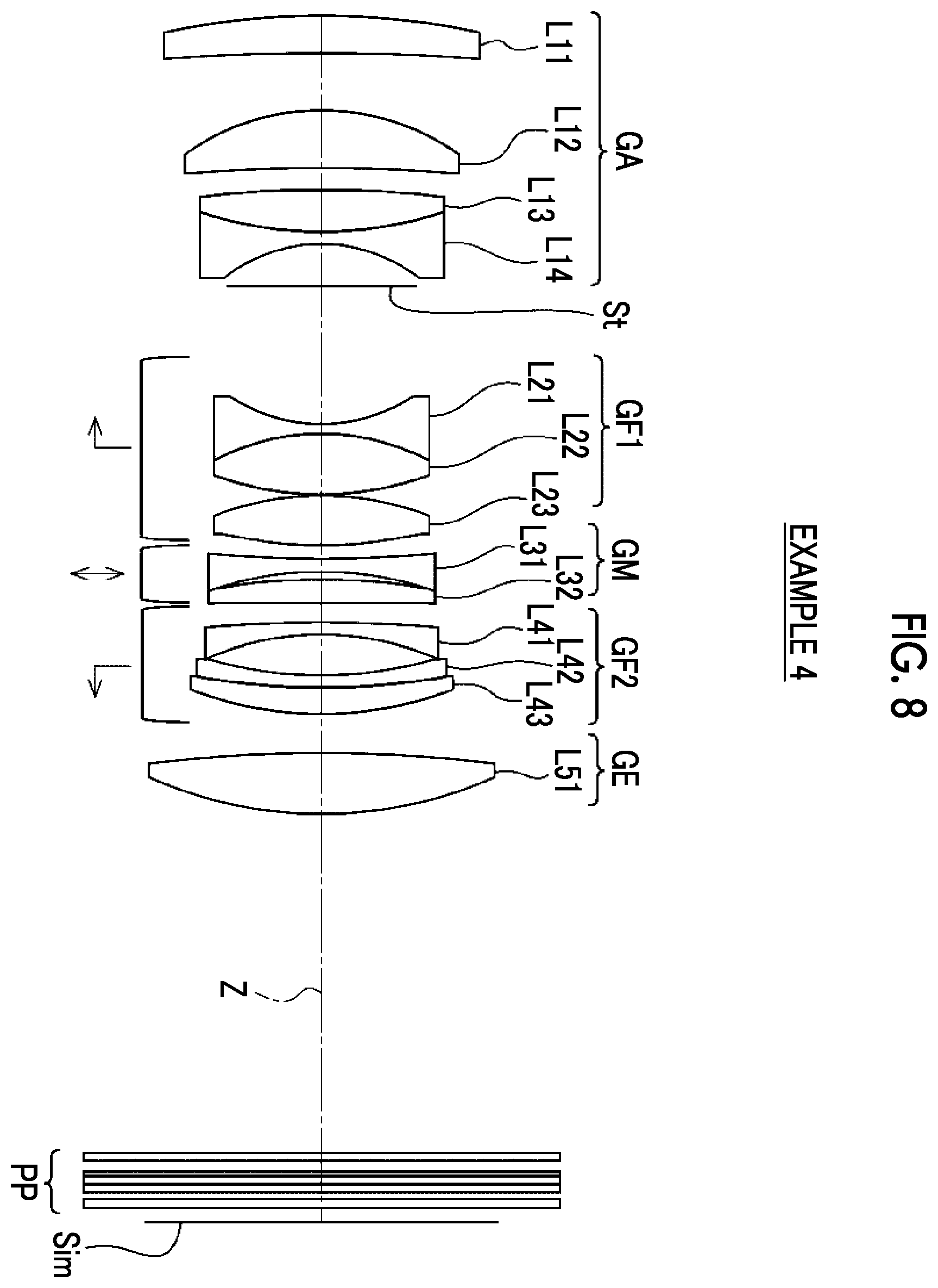 Patent US11841487 Figure 8 – Imaging lens and imaging apparatus