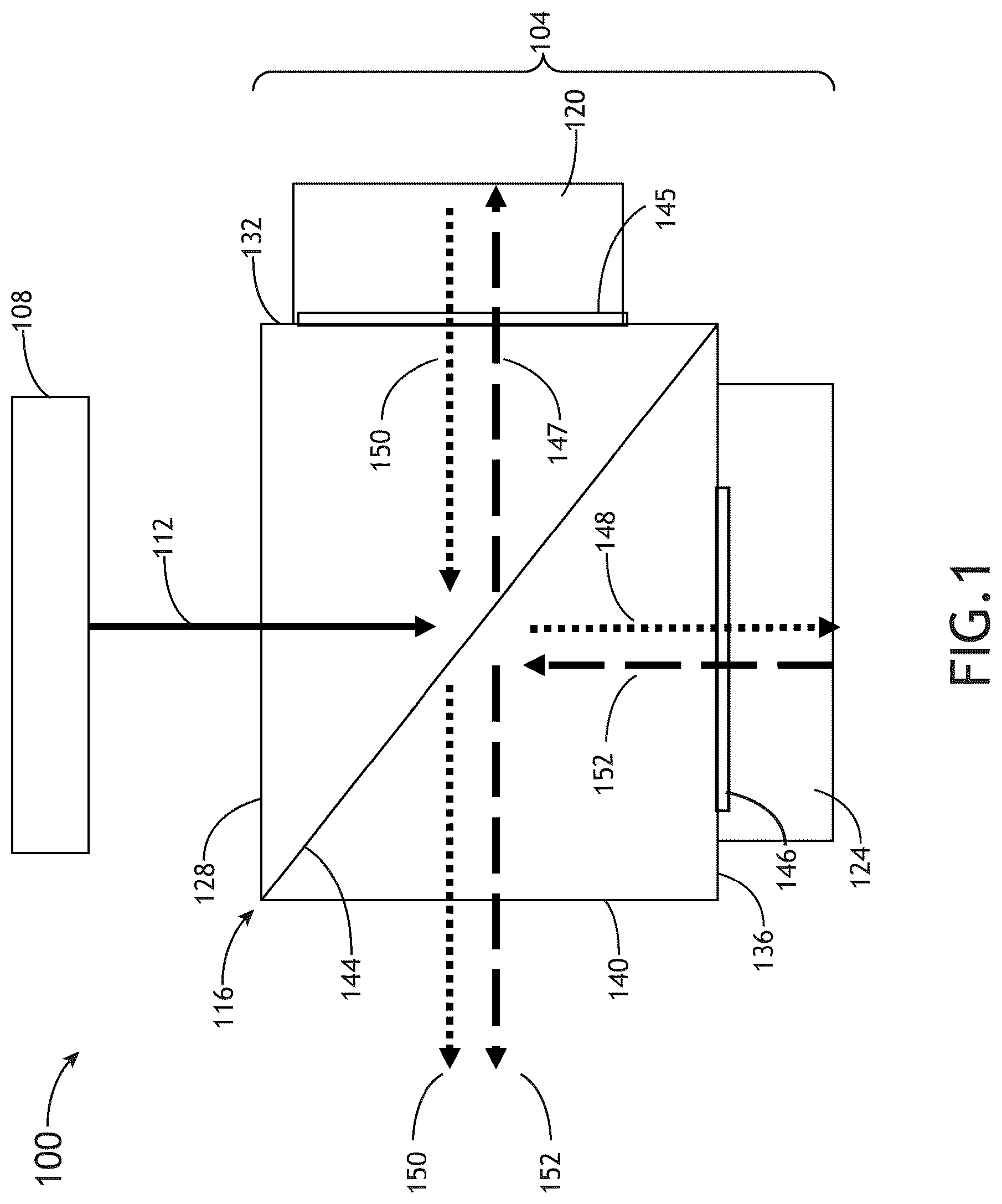 Patent US11841503 Figure 1 – Efficiency of catadioptric system by means of recycling polarized light