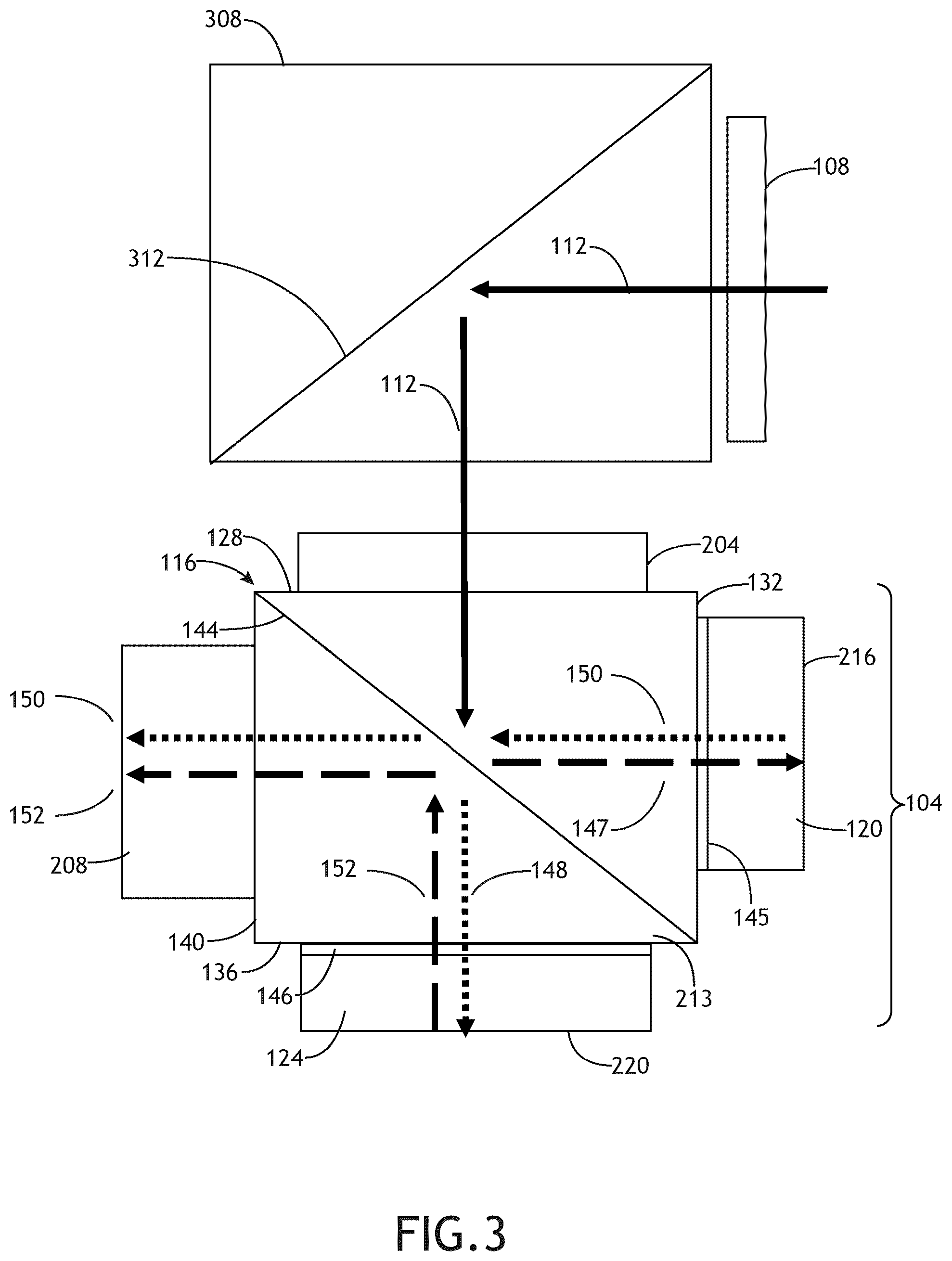 Patent US11841503 Figure 3 – Efficiency of catadioptric system by means of recycling polarized light