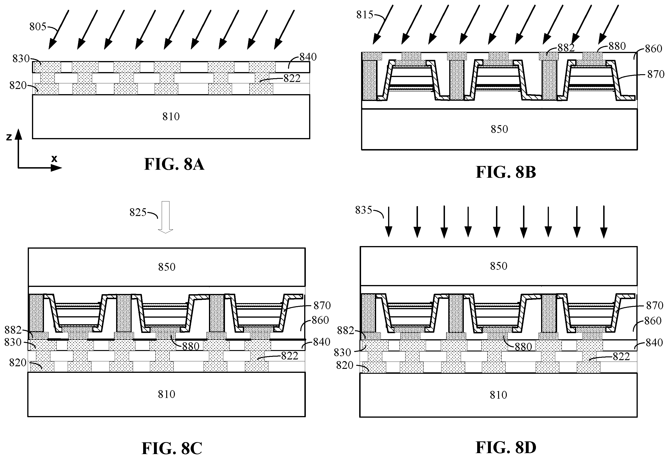 Patent US11841508 Figure 7 – Micro-LED light extraction efficiency enhancement