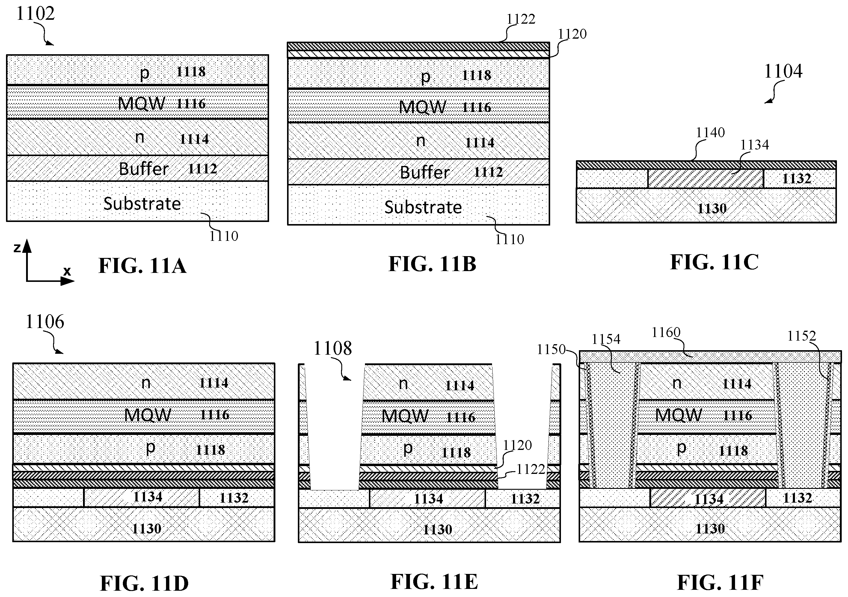 Patent US11841508 Figure 10 – Micro-LED light extraction efficiency enhancement
