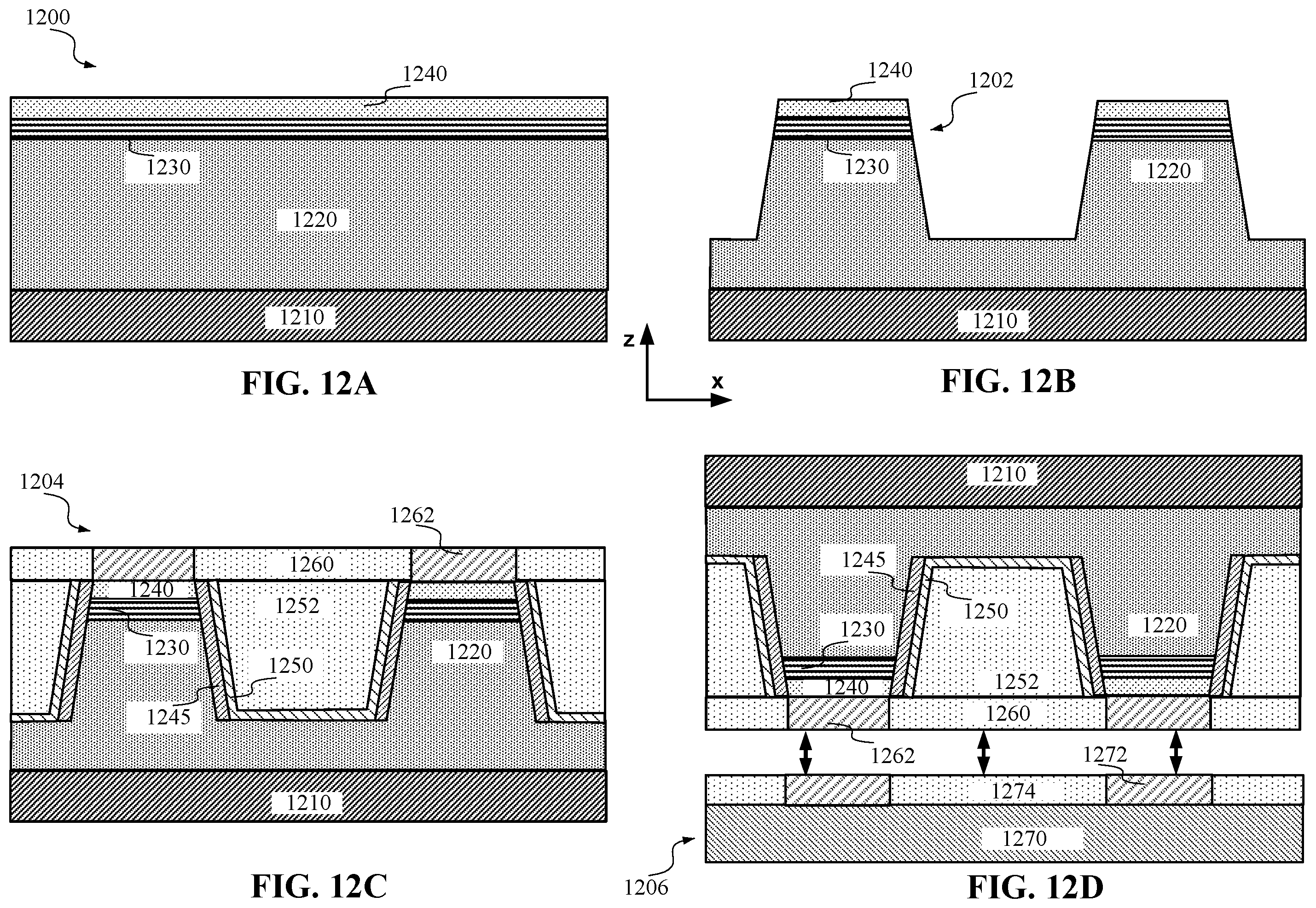 Patent US11841508 Figure 11 – Micro-LED light extraction efficiency enhancement