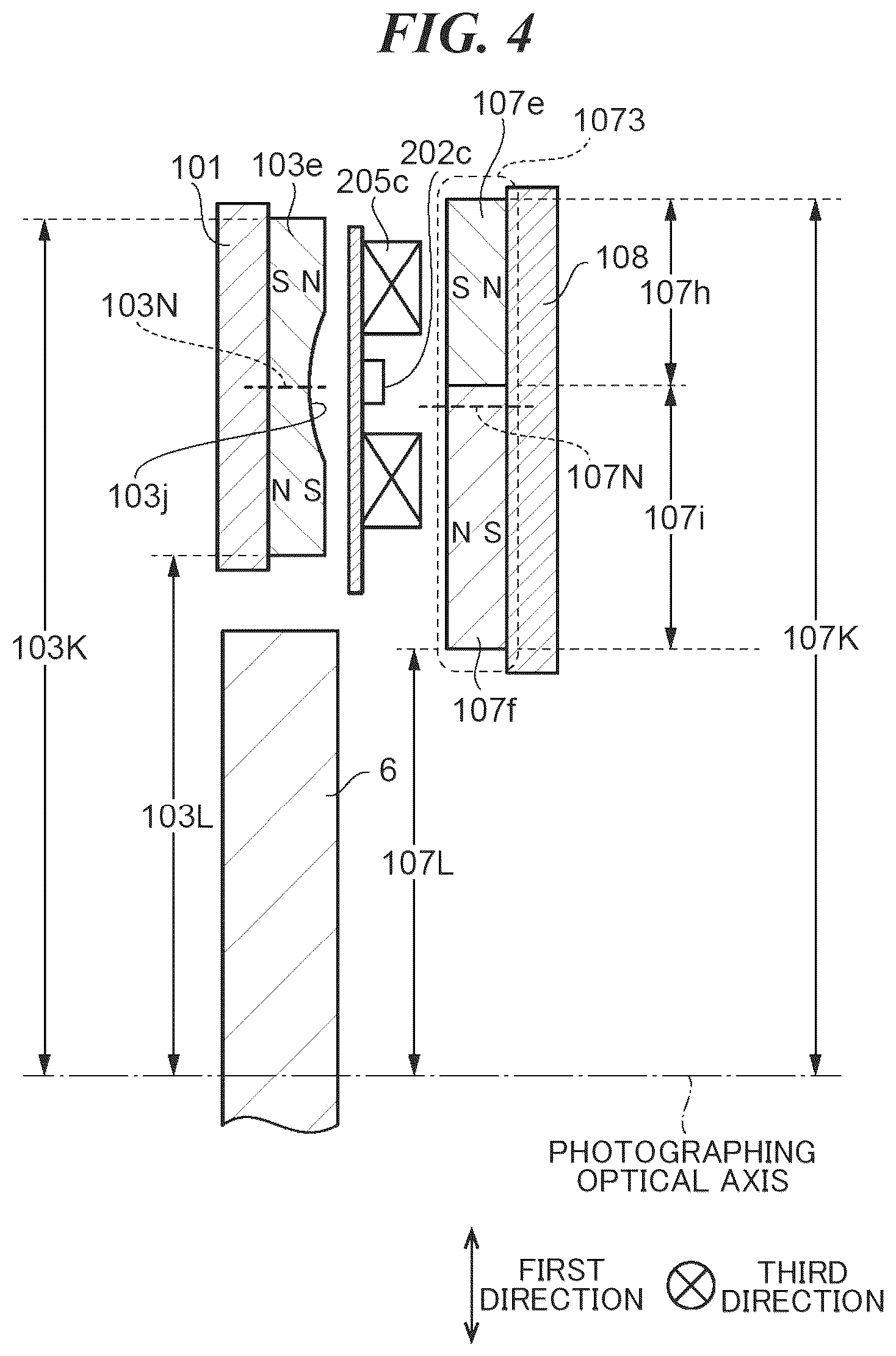 Patent US11841514 Figure 4 – Drive device including magnets and coil, image blur correction device, and image capturing apparatus