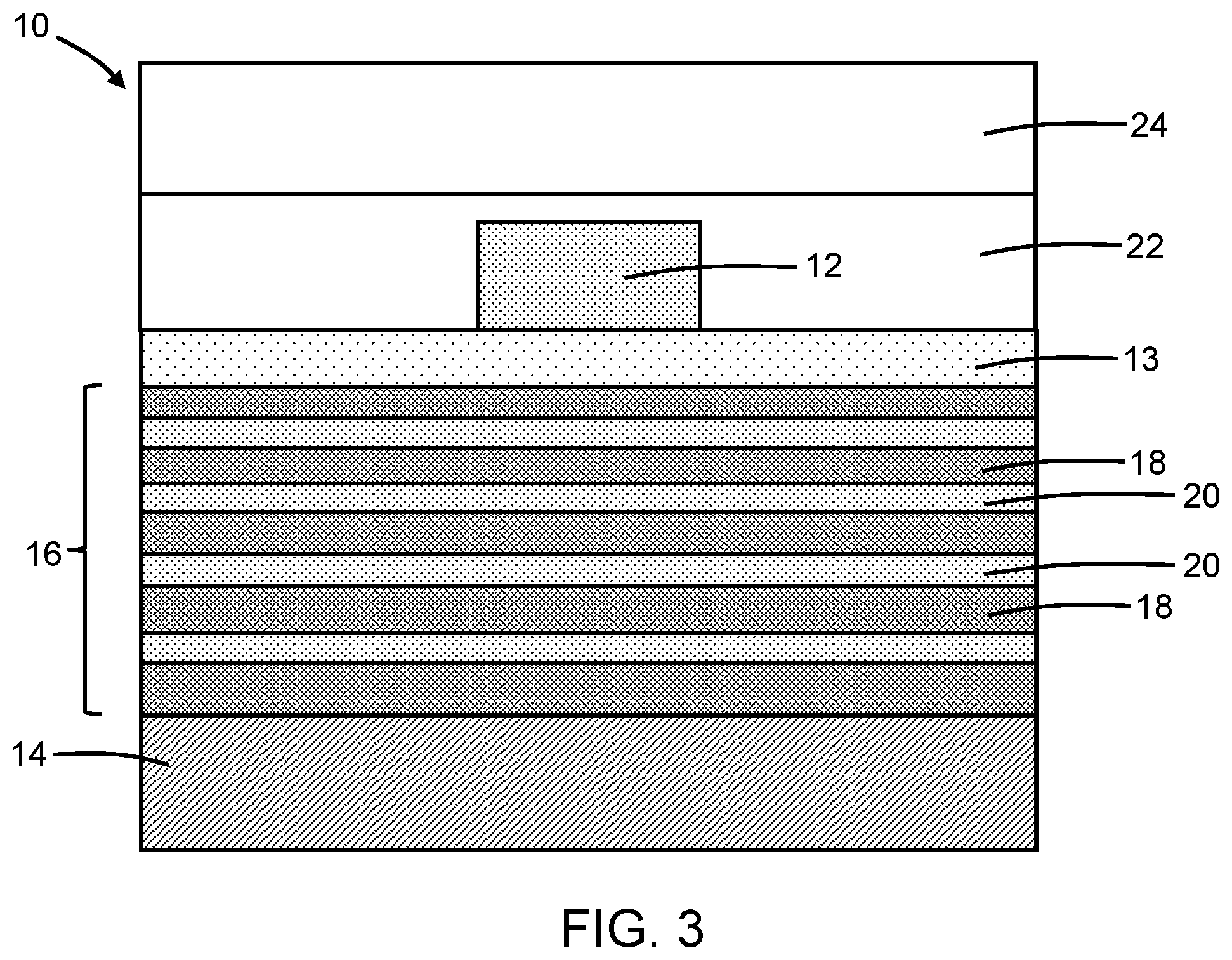 Patent US11841534 Figure 2 – Vertical grating structures placed between a waveguide core and a substrate