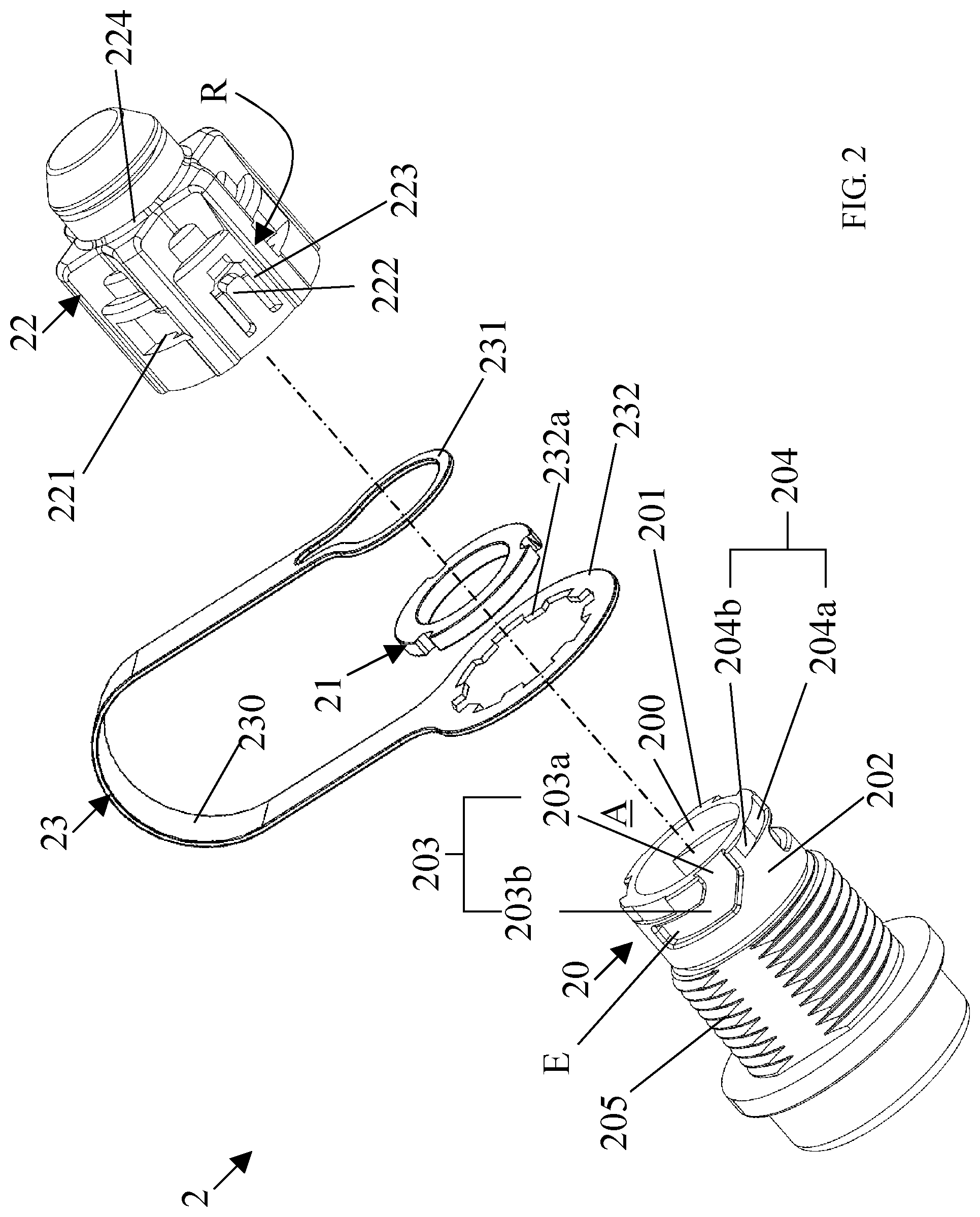 Patent US11841537 Figure 2 – Dust-proof adapter