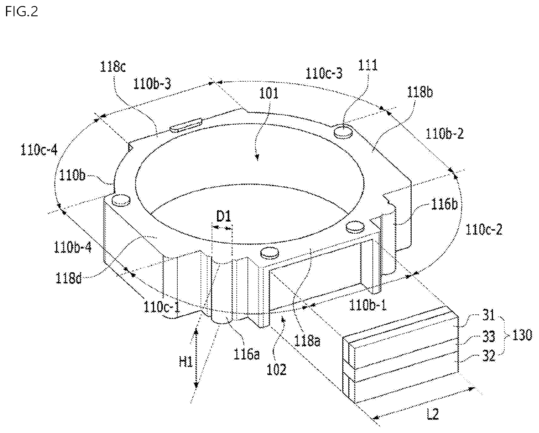 Patent US11841546 Figure 2 – Lens driving device, and camera module and optical device including same